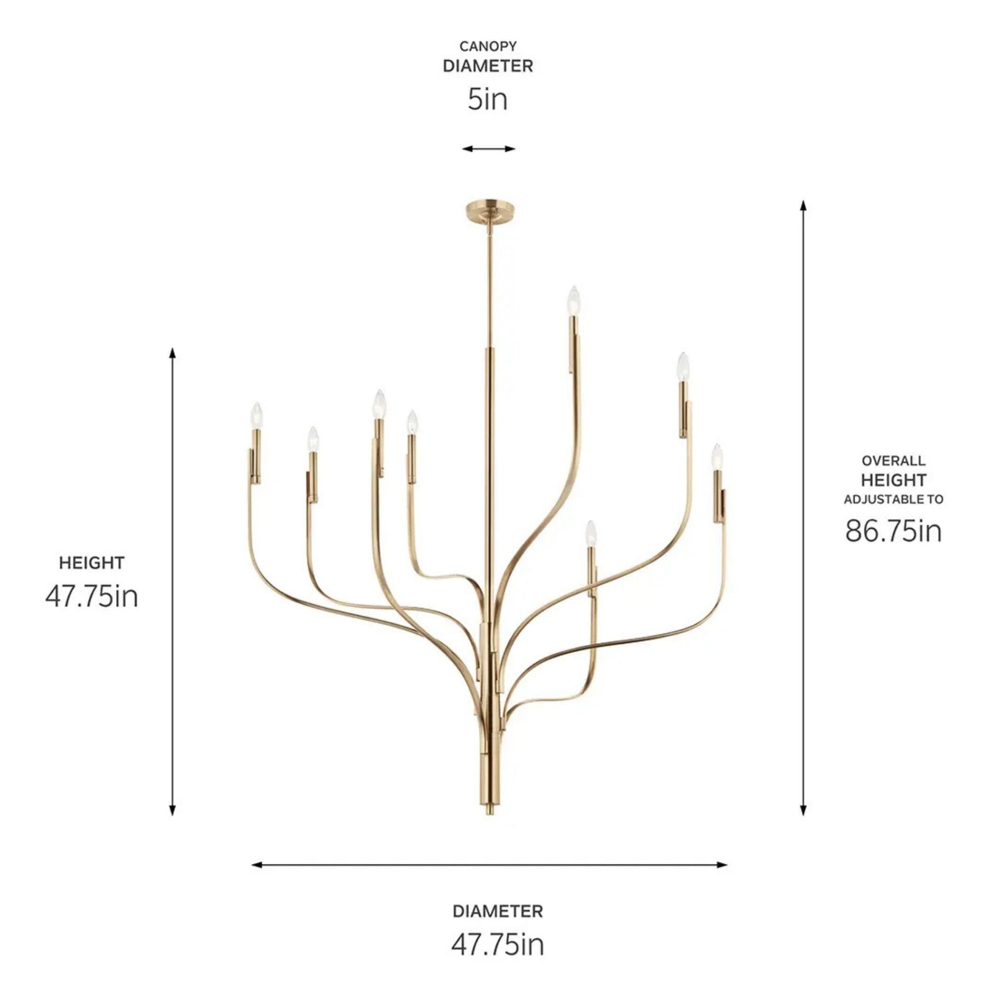 Kichler Lighting - Livadia 48" 8-Light Chandelier, Champagne Bronze Finish | Bees Lighting