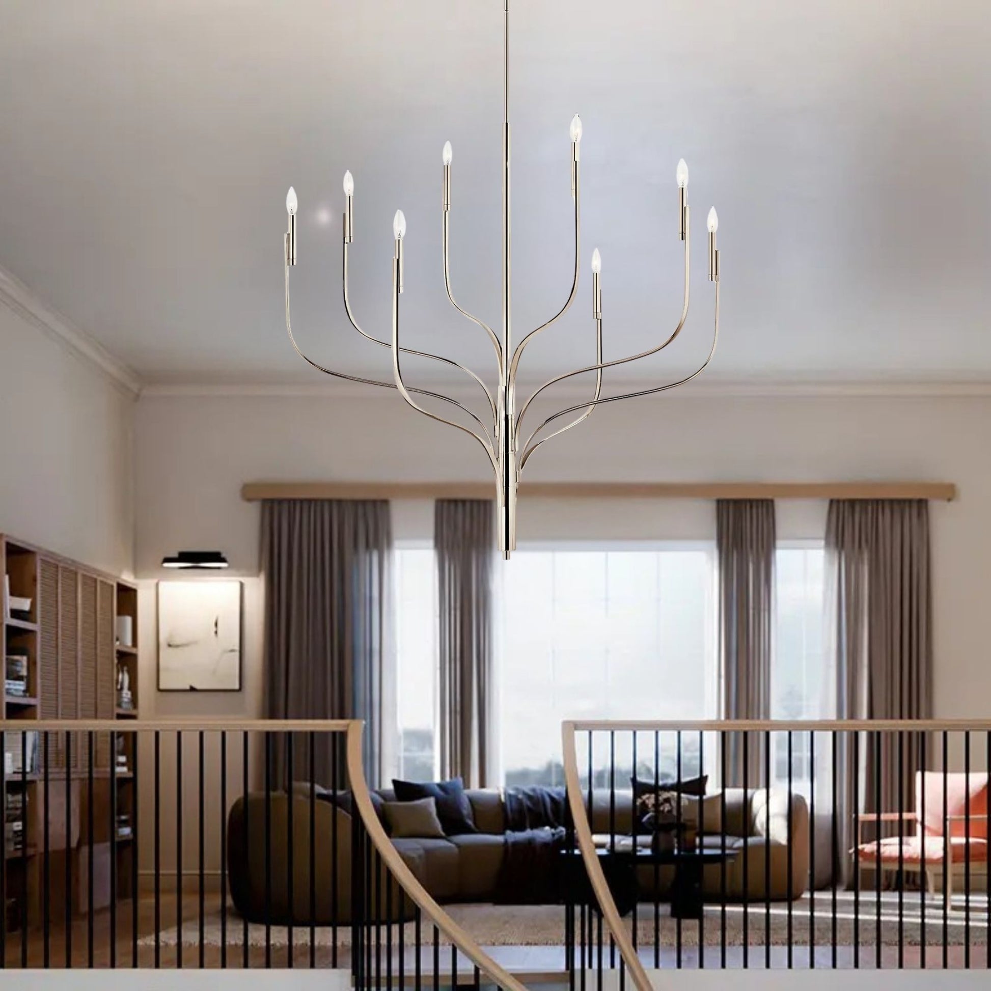 Kichler Lighting - Livadia 48" 8-Light Chandelier, Polished Nickel Finish | Bees Lighting