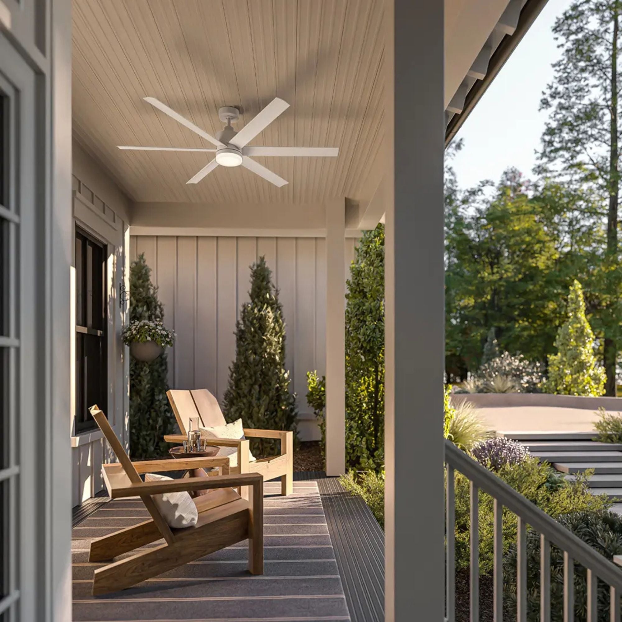 Loa 65" Matte White LED Selectable CCT Ceiling Fan