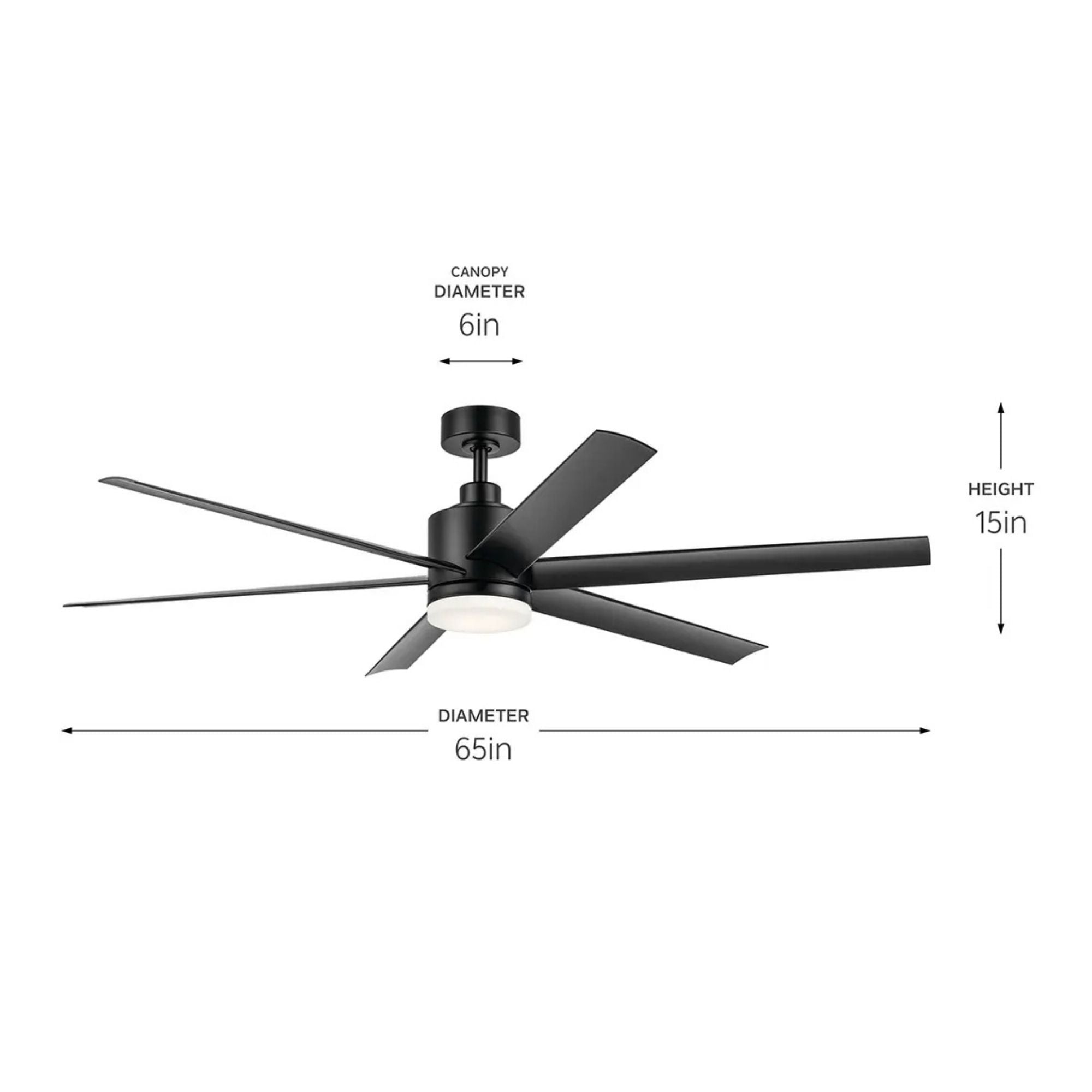 Loa 65" Satin Black LED Selectable CCT Ceiling Fan