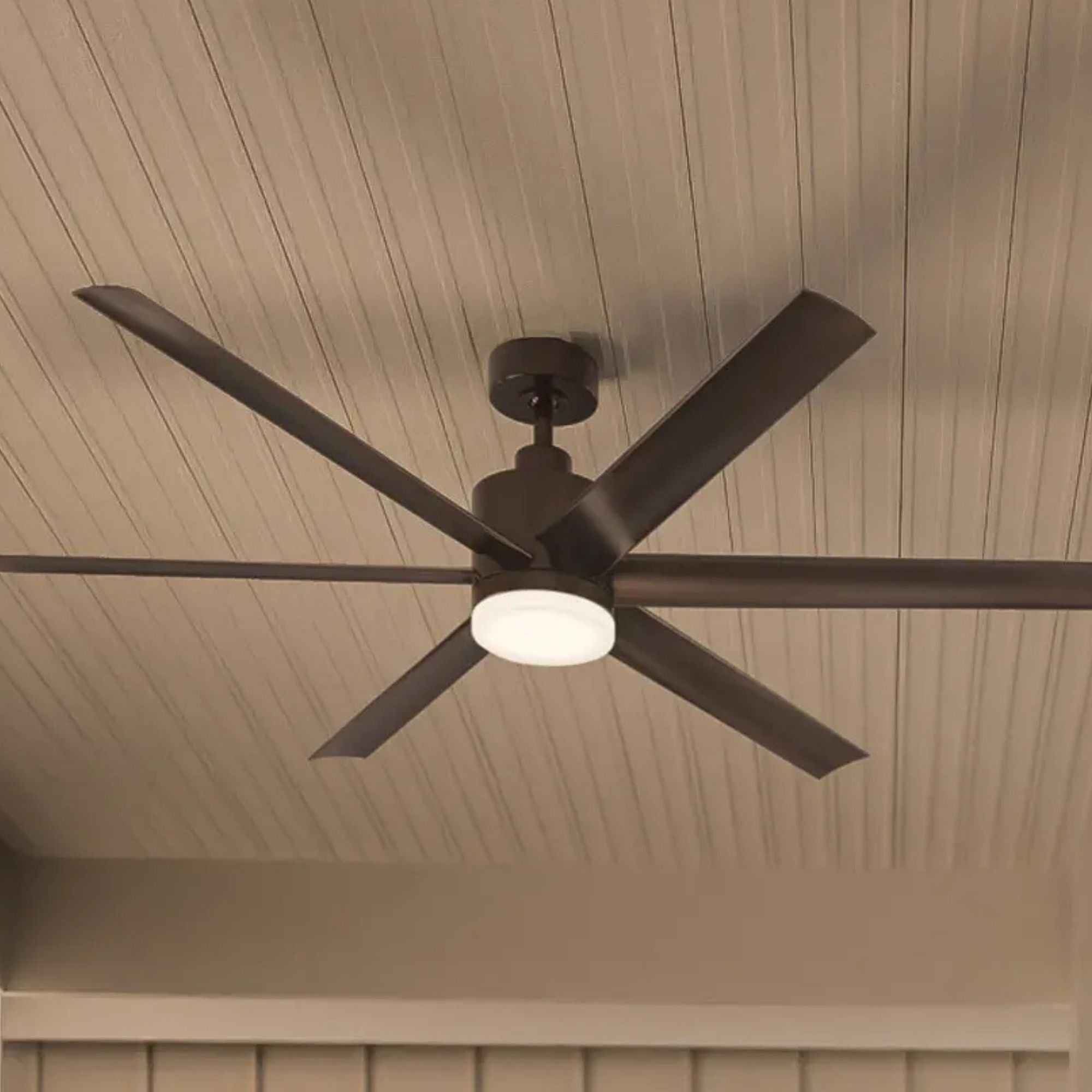 Loa 65" Satin Natural Bronze LED Selectable CCT Ceiling Fan