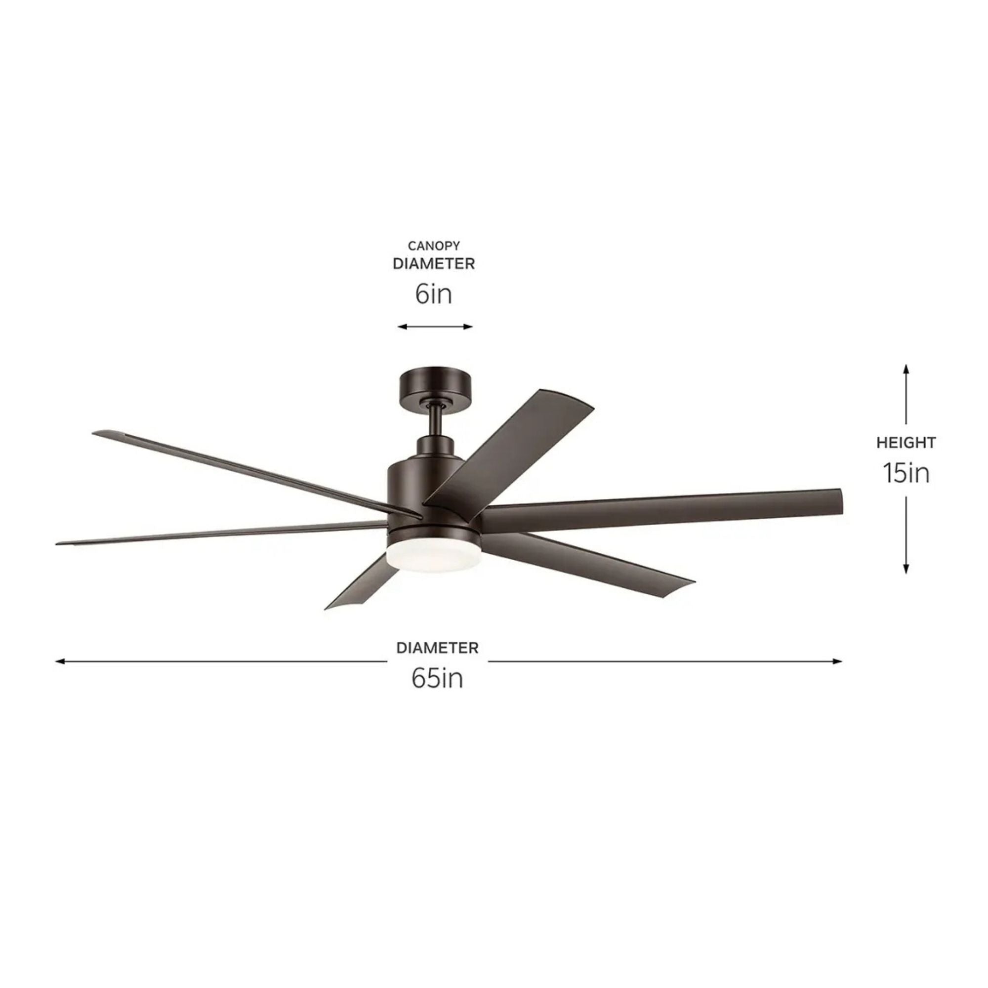 Loa 65" Satin Natural Bronze LED Selectable CCT Ceiling Fan