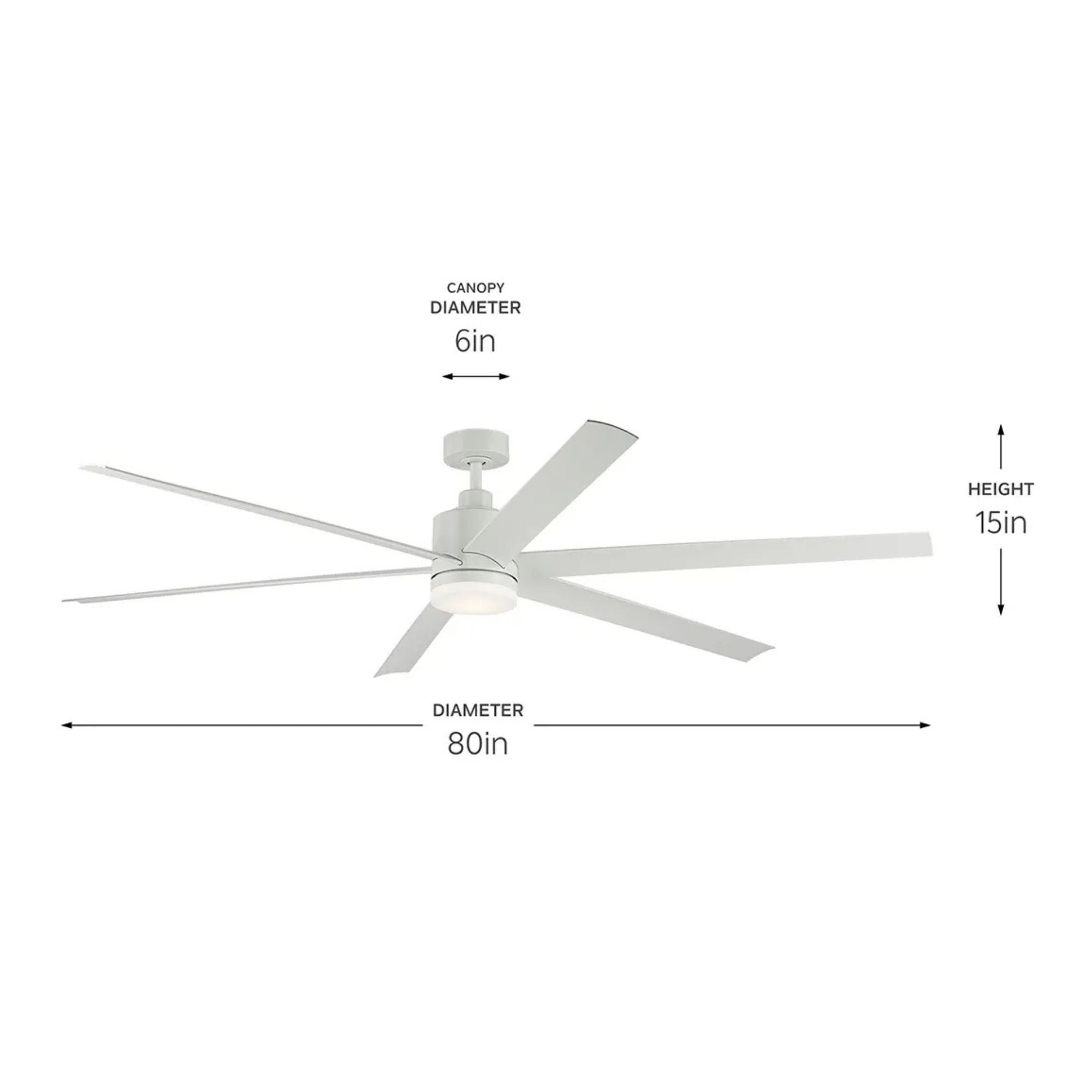 Loa 80" Matte White LED Selectable CCT Ceiling Fan