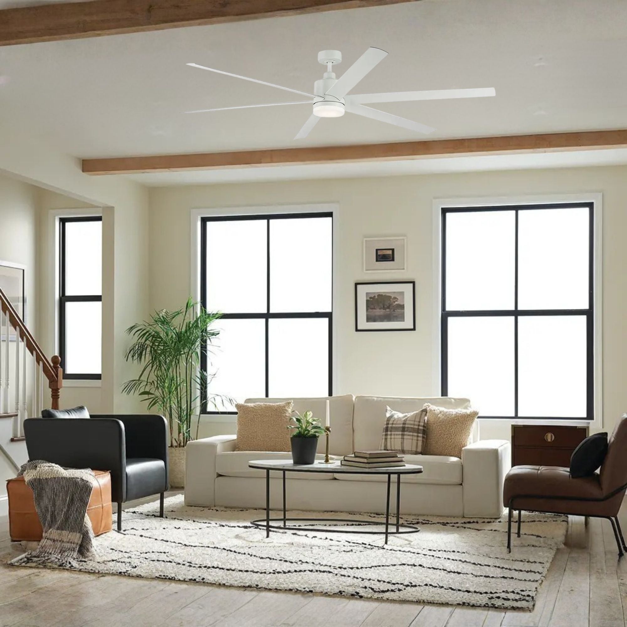 Loa 80" Matte White LED Selectable CCT Ceiling Fan