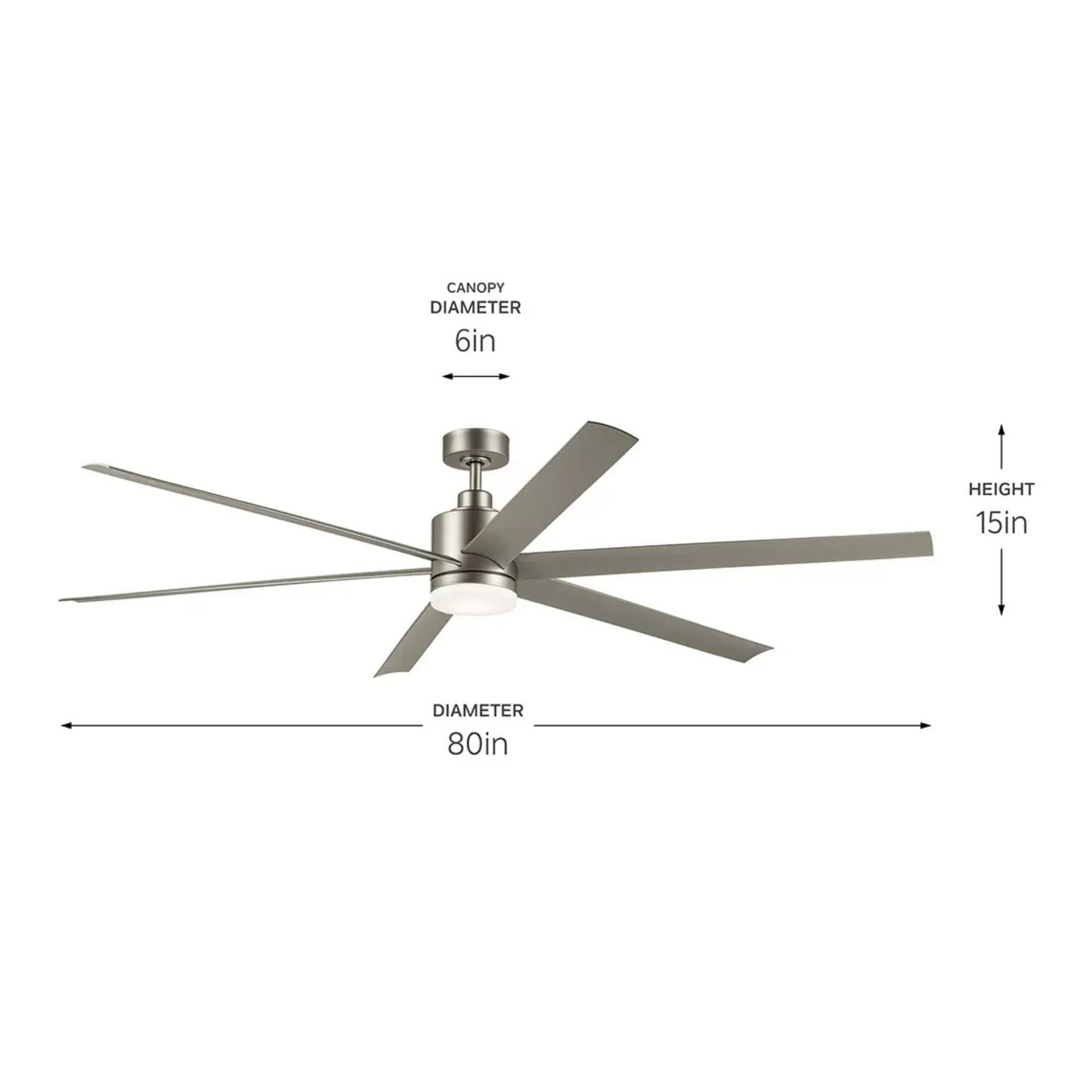 Loa 80" Brushed Nickel LED Selectable CCT Ceiling Fan