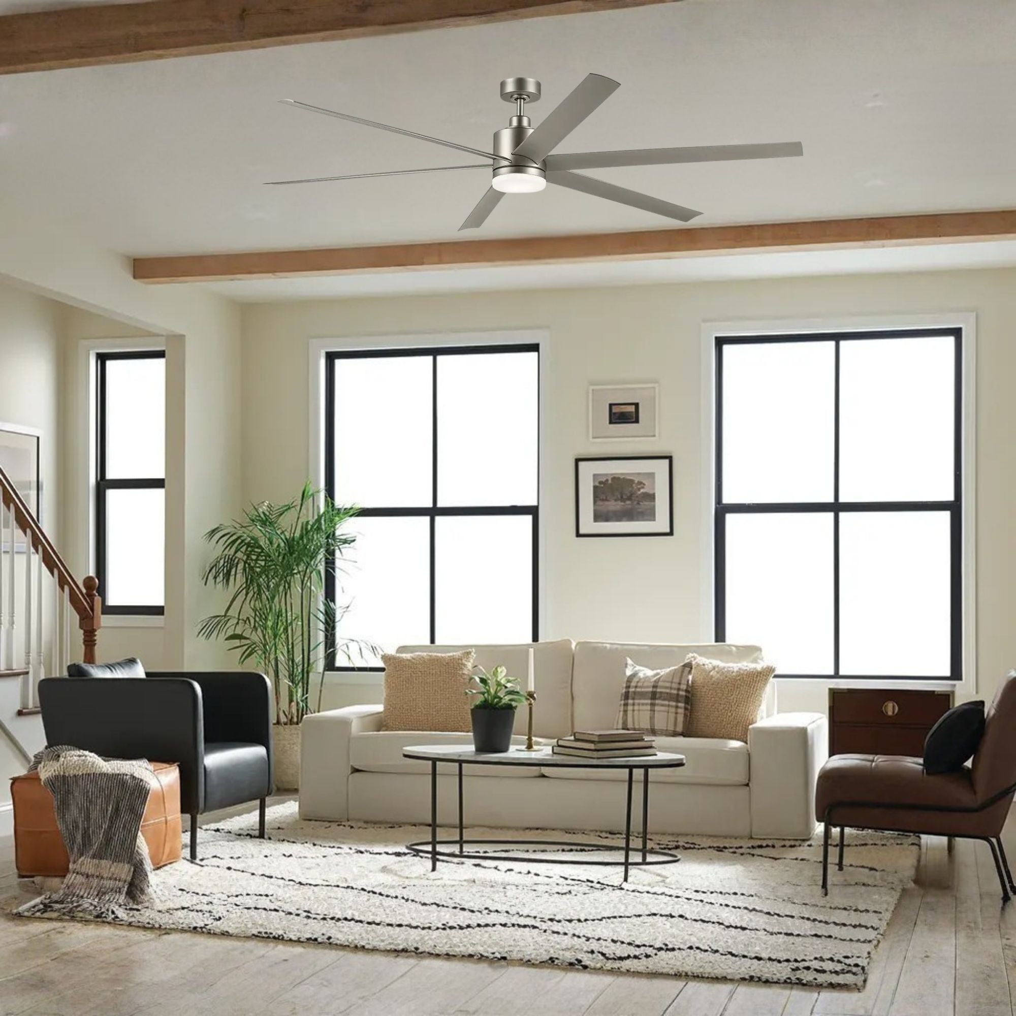 Loa 80" Brushed Nickel LED Selectable CCT Ceiling Fan