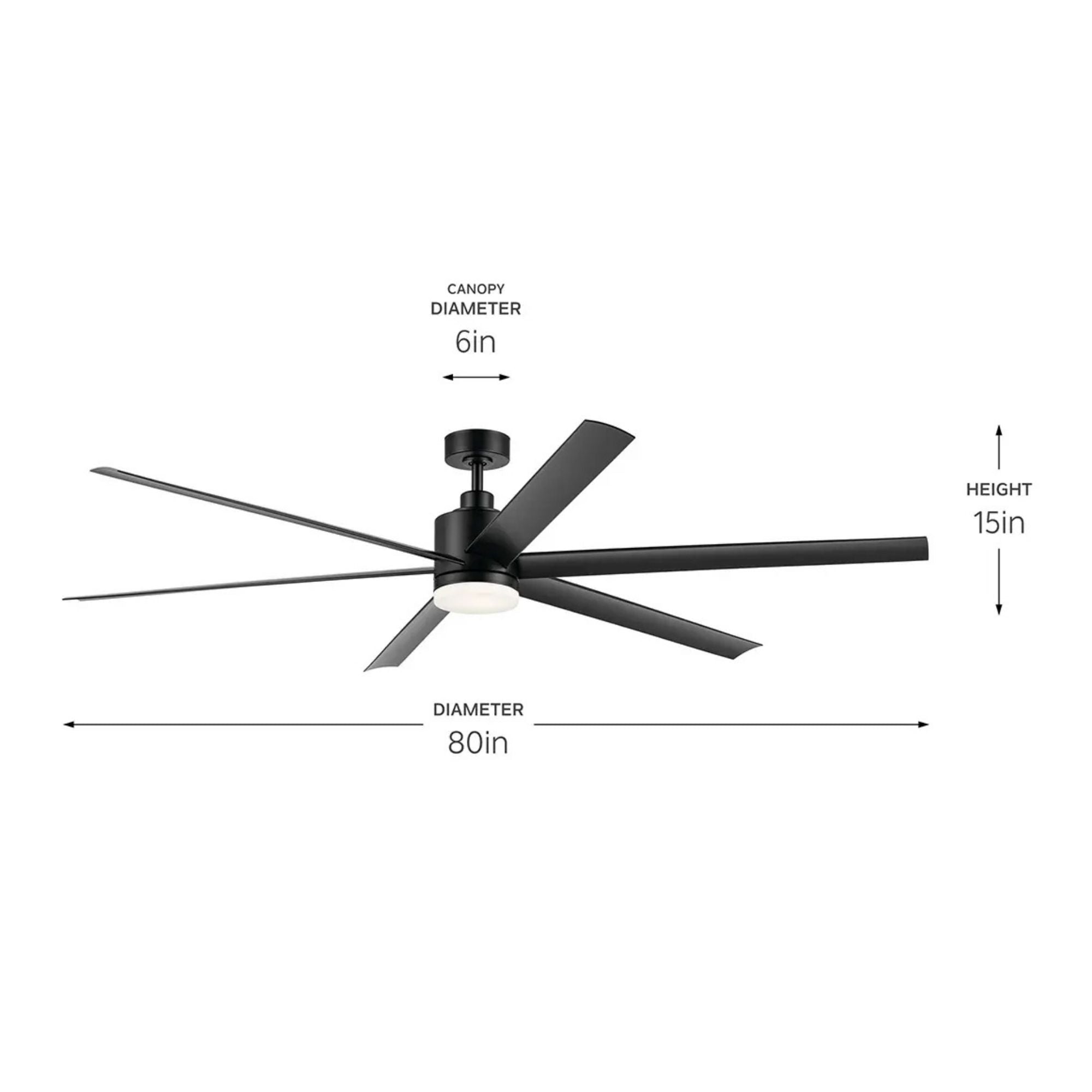 Loa 80" Satin Black LED Selectable CCT Ceiling Fan
