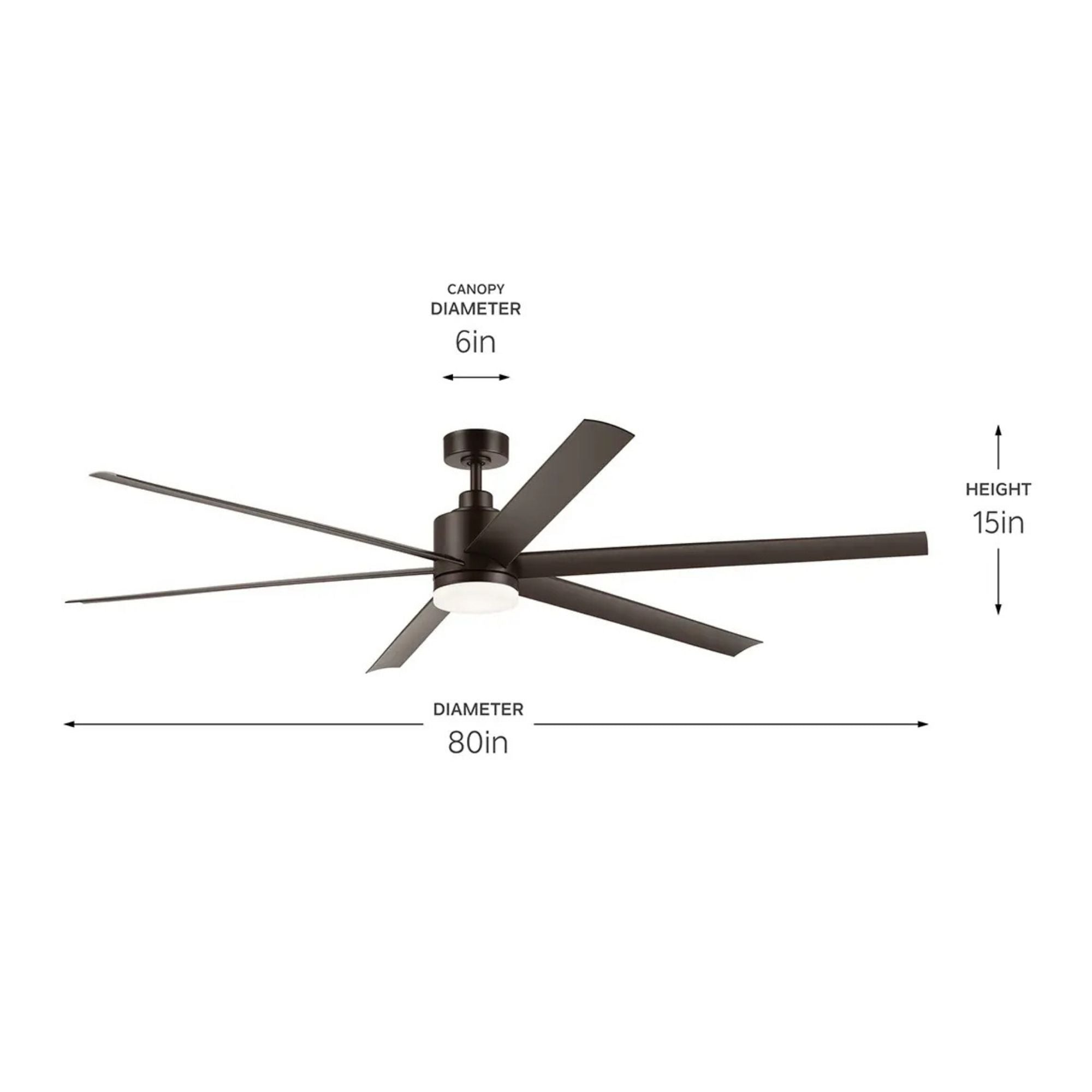 Loa 80" Satin Natural Bronze LED Selectable CCT Ceiling Fan