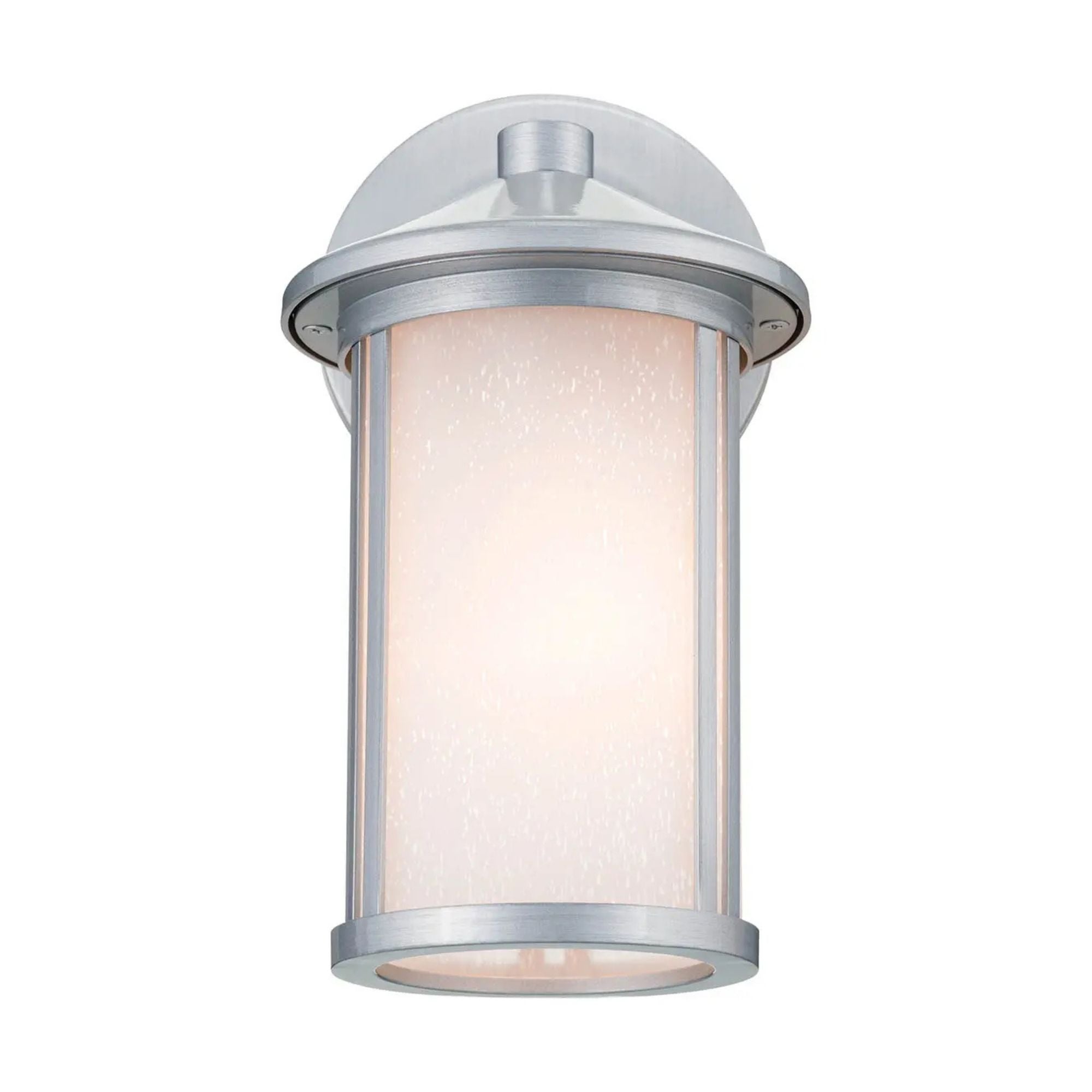 Kichler Lombard 10.5in Outdoor Sconce, Brushed Aluminum with Satin Etched Seeded Glass