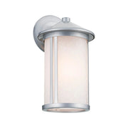 Kichler Lombard 12.75in Outdoor Sconce, Brushed Aluminum with Satin Etched Seeded Glass