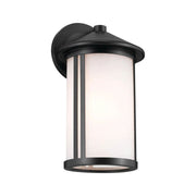 Kichler Lombard 12.75 in. Outdoor Sconce, Black with Satin Etched Seeded Glass