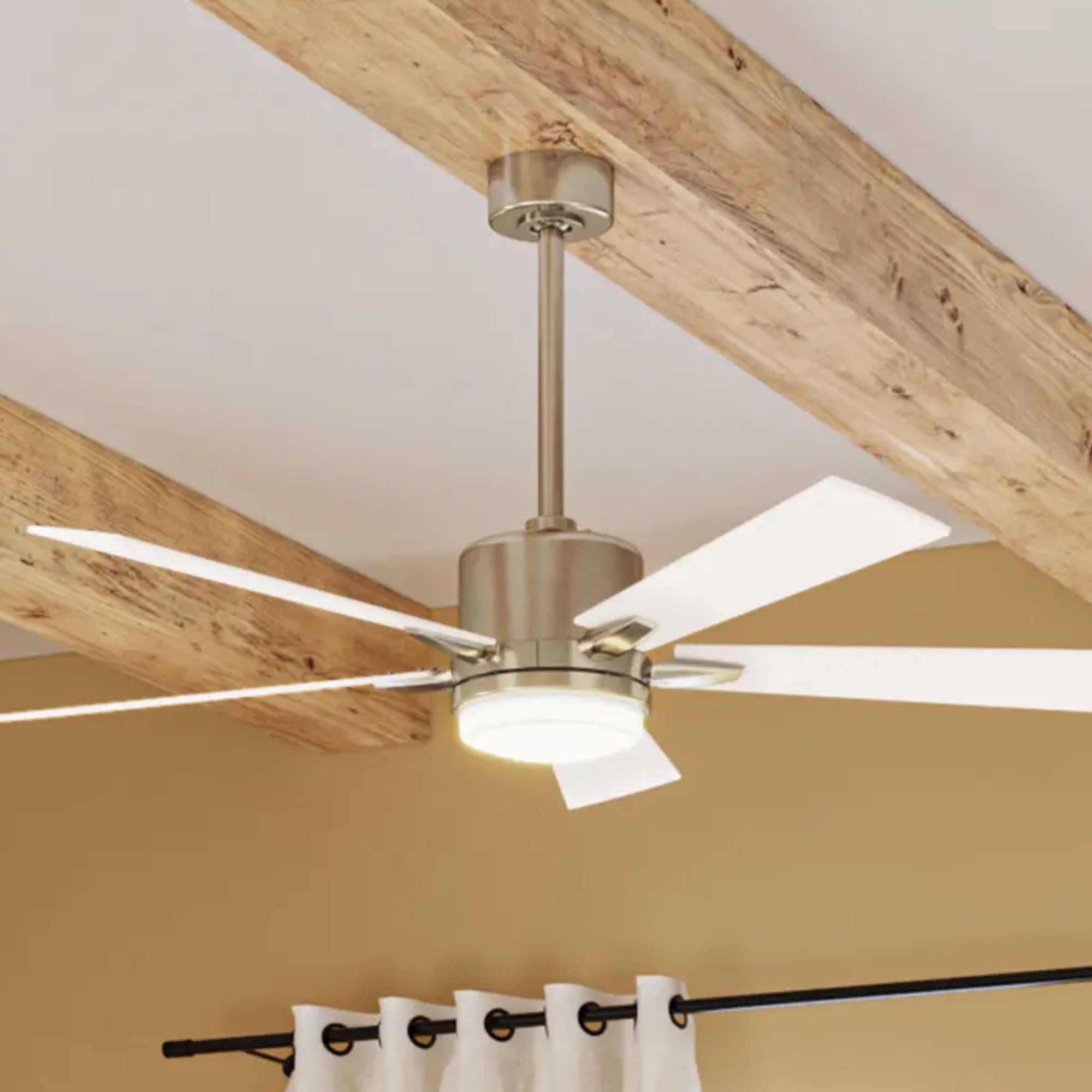Lucian Elite 52" Champagne Bronze LED Ceiling Fan with Wall Control