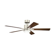 Lucian Elite 52" Brushed Nickel LED Ceiling Fan with Wall Control