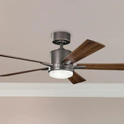Lucian Elite 52" Olde Bronze LED Ceiling Fan with Wall Control