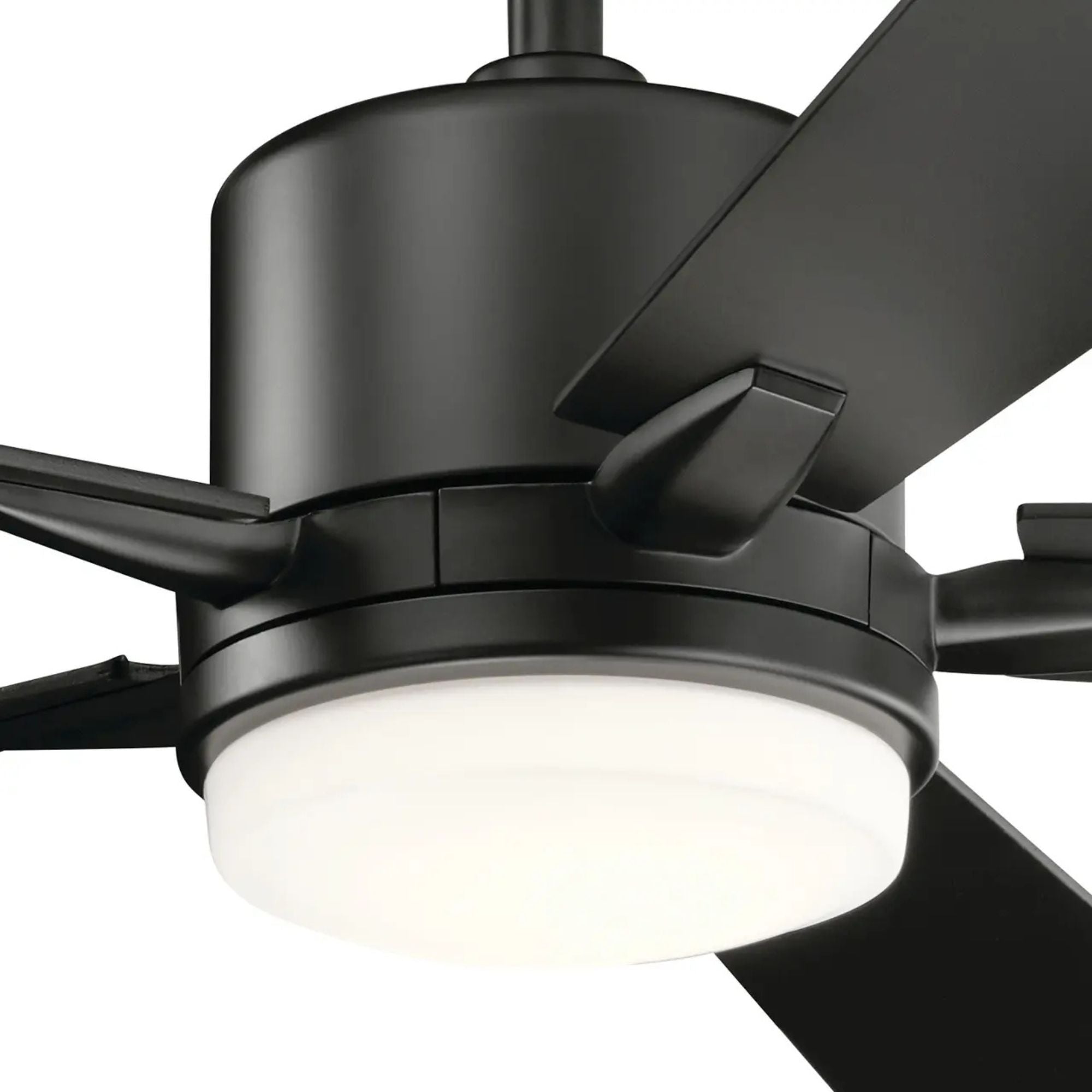Lucian Elite 52" Satin Black LED Ceiling Fan with Wall Control