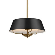 Kichler Luella 16 in. 3-Light Pendant, Black with Metal Drum Shade