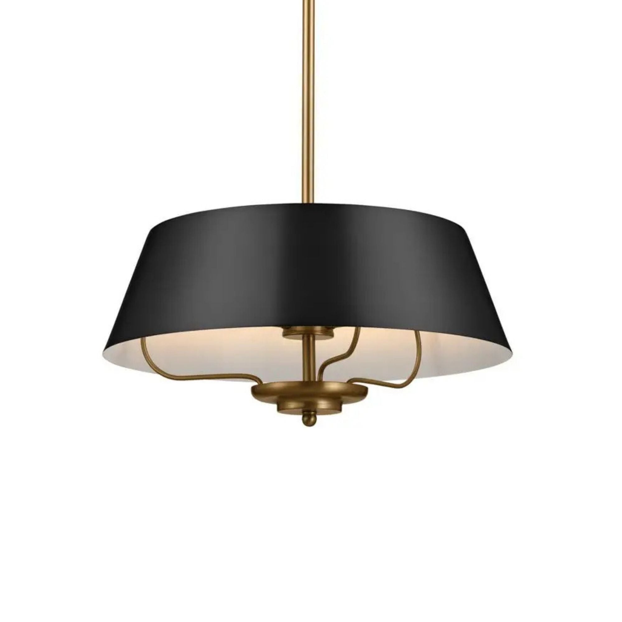Kichler Luella 16 in. 3-Light Pendant, Black with Metal Drum Shade