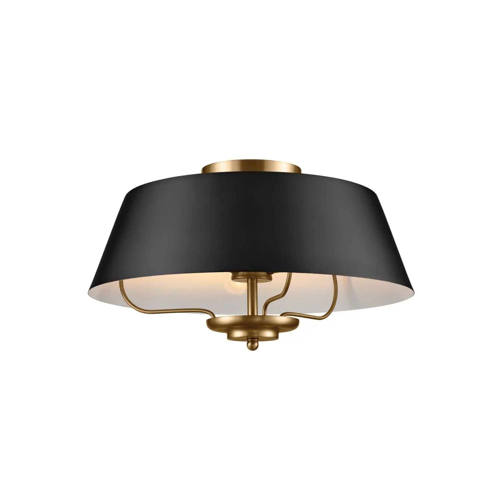 Kichler Luella 16 in. 3-Light Pendant, Black with Metal Drum Shade