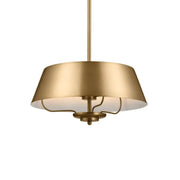 Kichler Luella 16 in. 3-Light Pendant, Brushed Natural Brass, Metal Drum Shade
