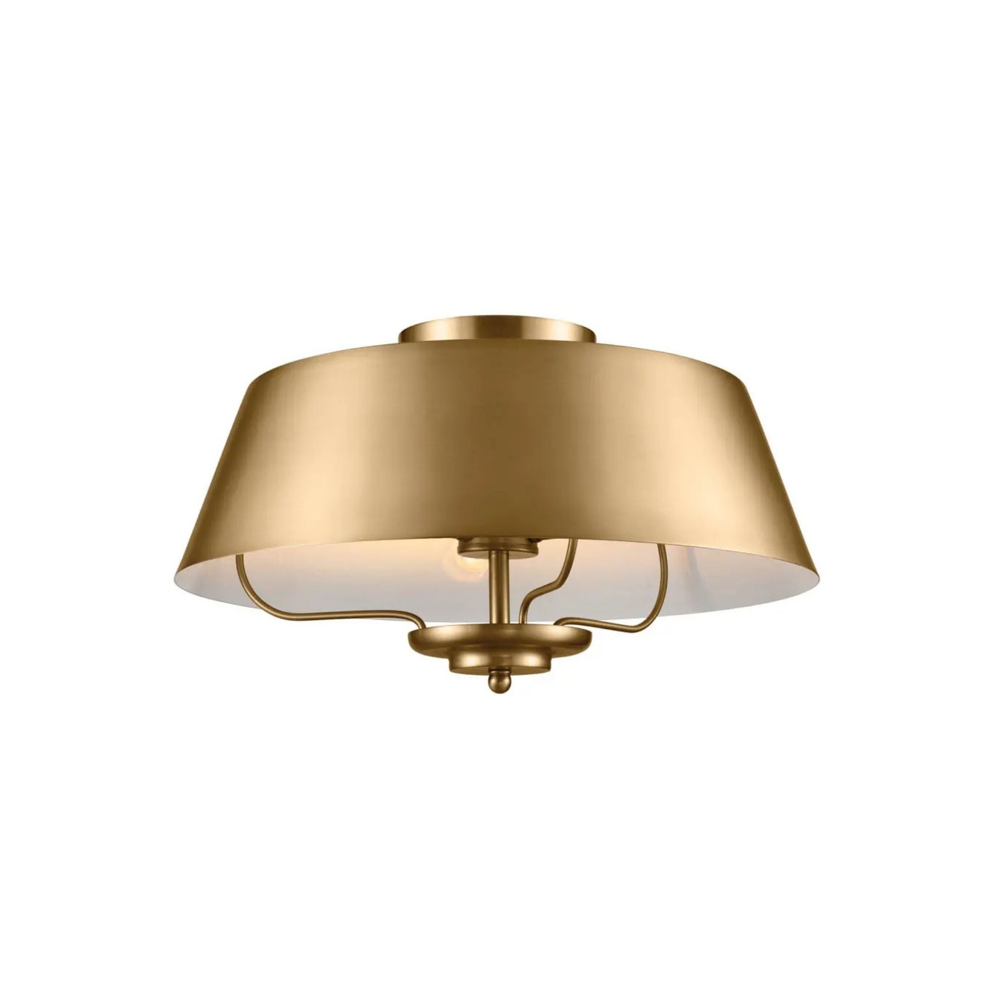 Kichler Luella 16 in. 3-Light Pendant, Brushed Natural Brass, Metal Drum Shade