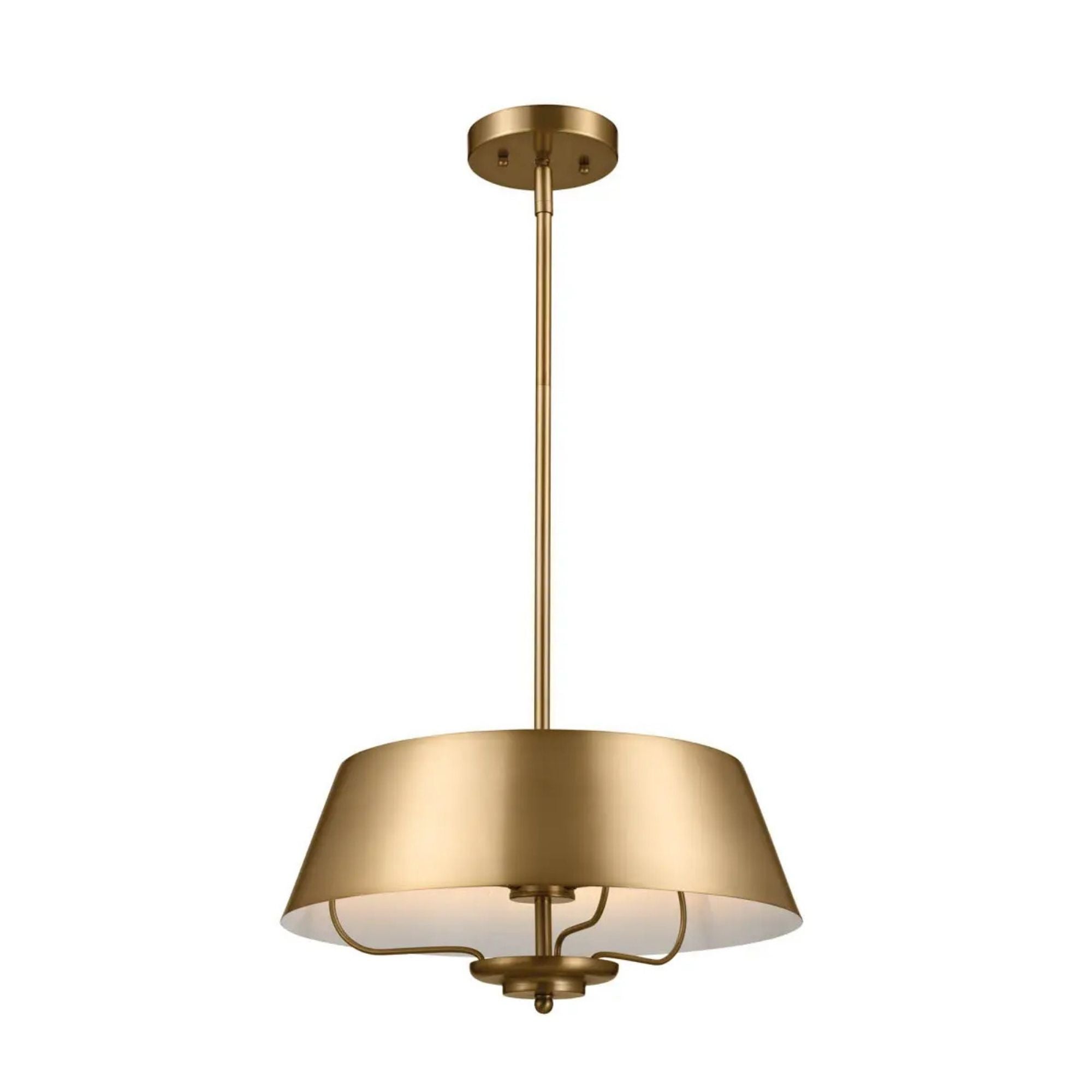 Kichler Luella 16 in. 3-Light Pendant, Brushed Natural Brass, Metal Drum Shade