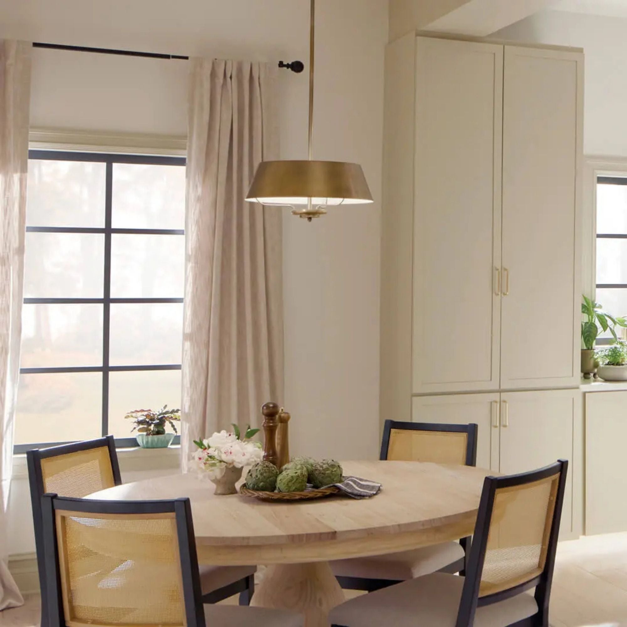 Kichler Luella 16 in. 3-Light Pendant, Brushed Natural Brass, Metal Drum Shade