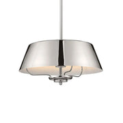 Kichler Luella 16 in. 3-Light Pendant, Polished Nickel, Metal Drum Shade