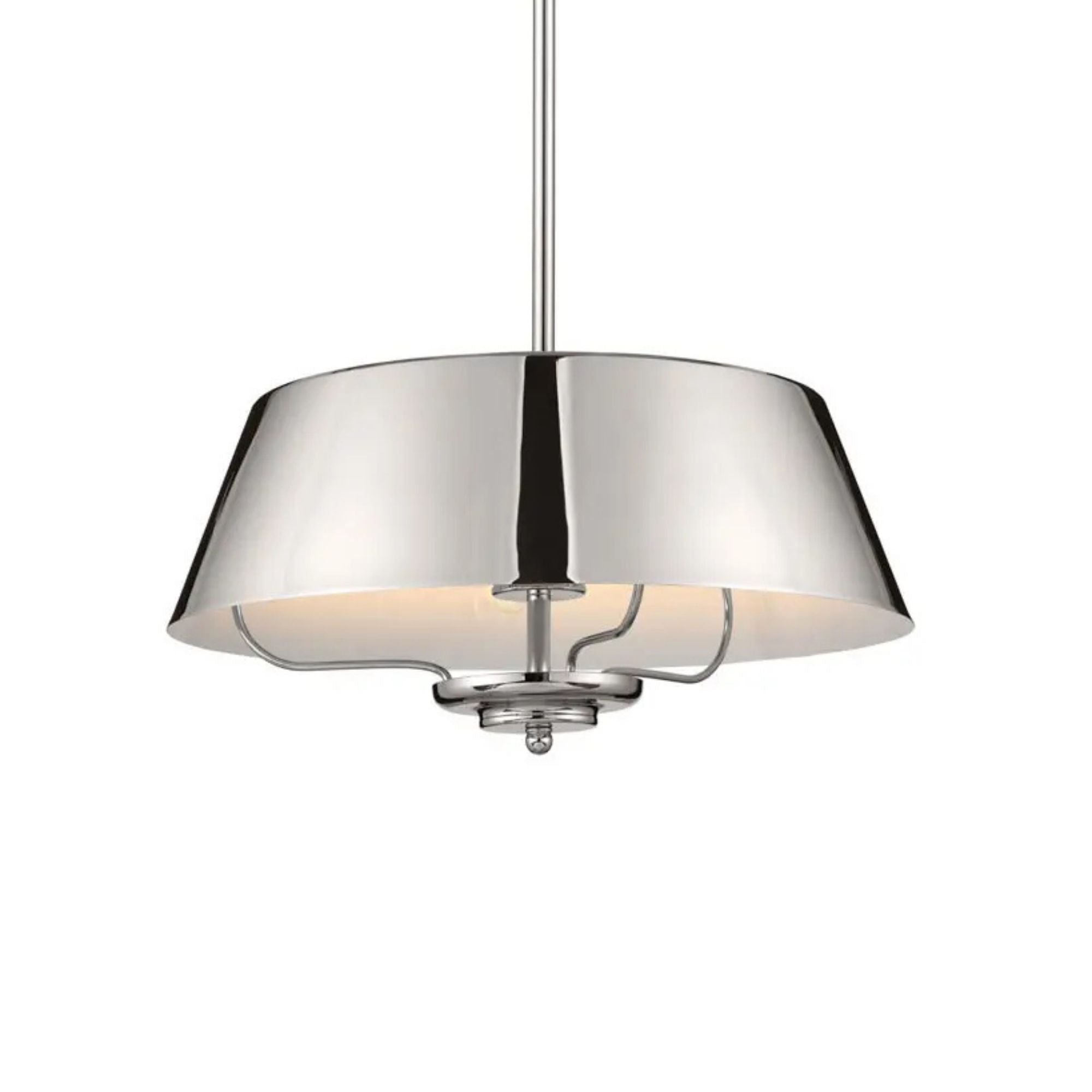 Kichler Luella 16 in. 3-Light Pendant, Polished Nickel, Metal Drum Shade