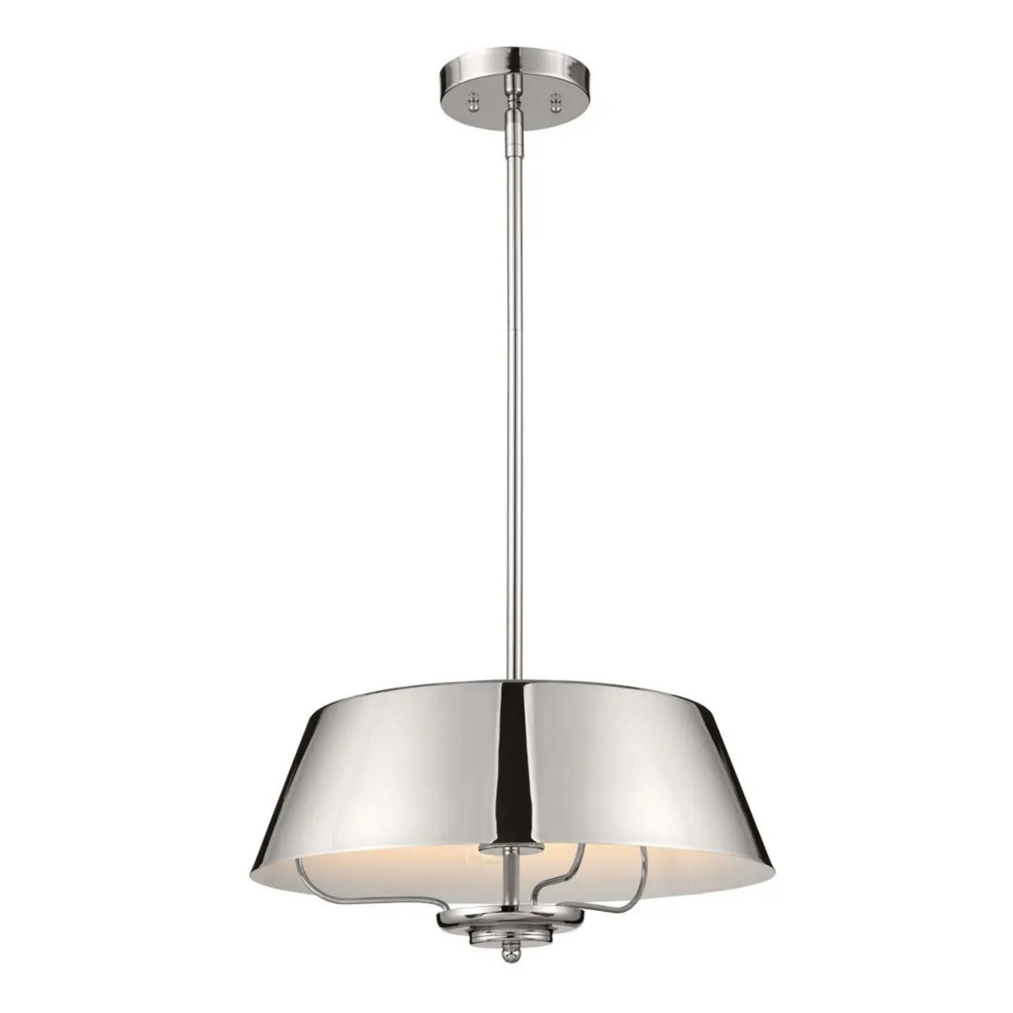 Kichler Luella 16 in. 3-Light Pendant, Polished Nickel, Metal Drum Shade