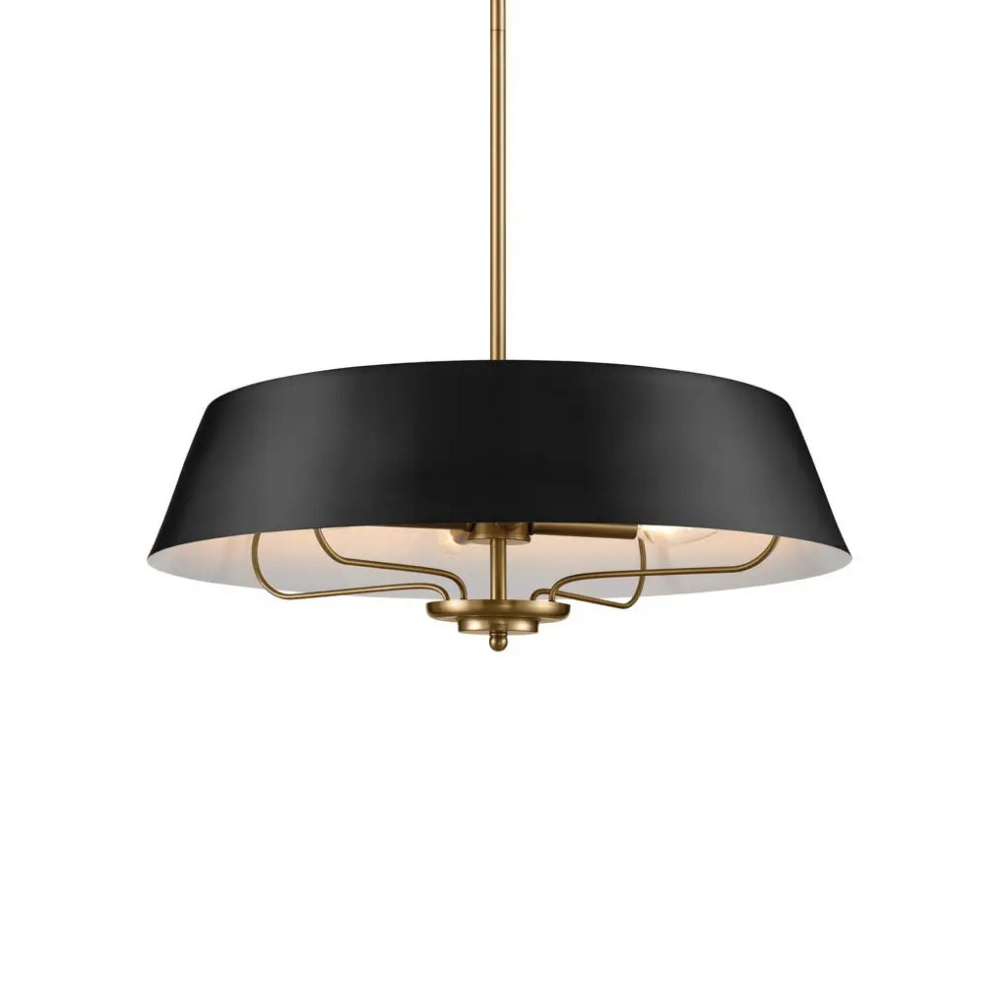 Kichler Luella 22 in. 4-Light Pendant, Black Metal Drum Shade