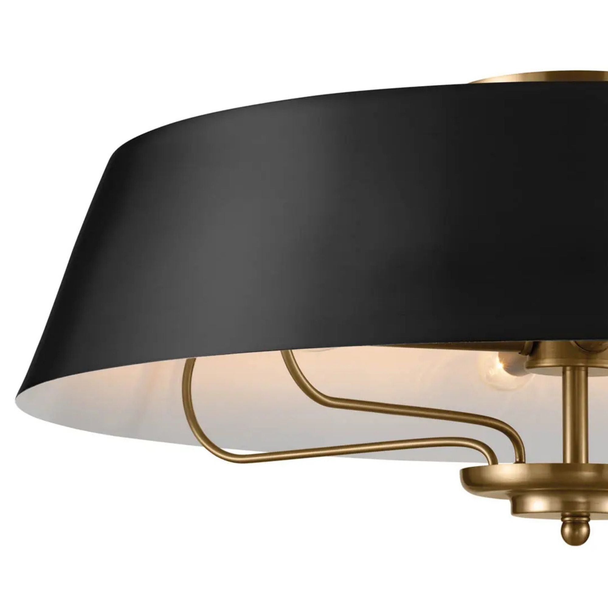 Kichler Luella 22 in. 4-Light Pendant, Black Metal Drum Shade