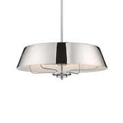 Kichler Luella 22 in. 4-Light Pendant, Polished Nickel, Metal Drum Shade
