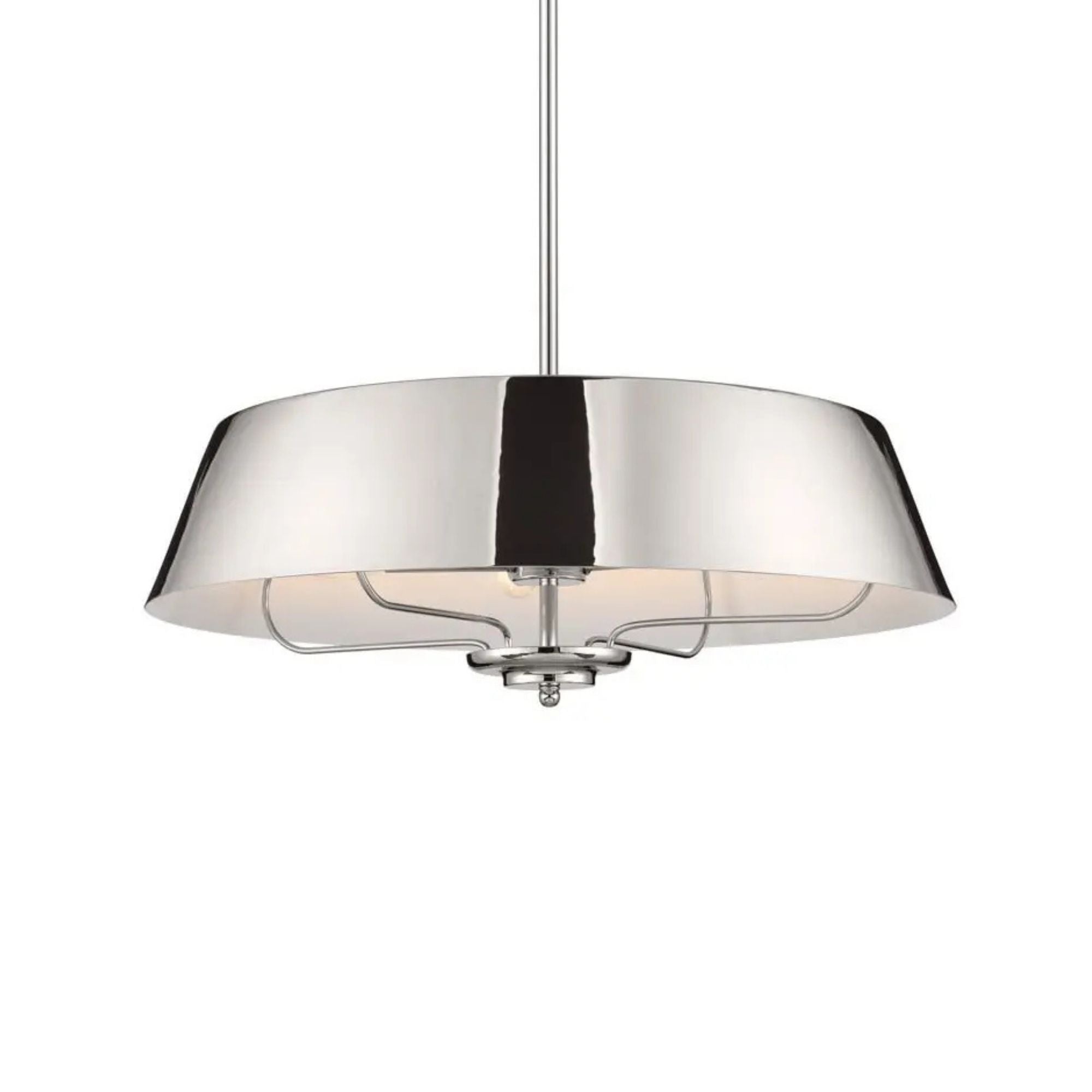 Kichler Luella 22 in. 4-Light Pendant, Polished Nickel, Metal Drum Shade