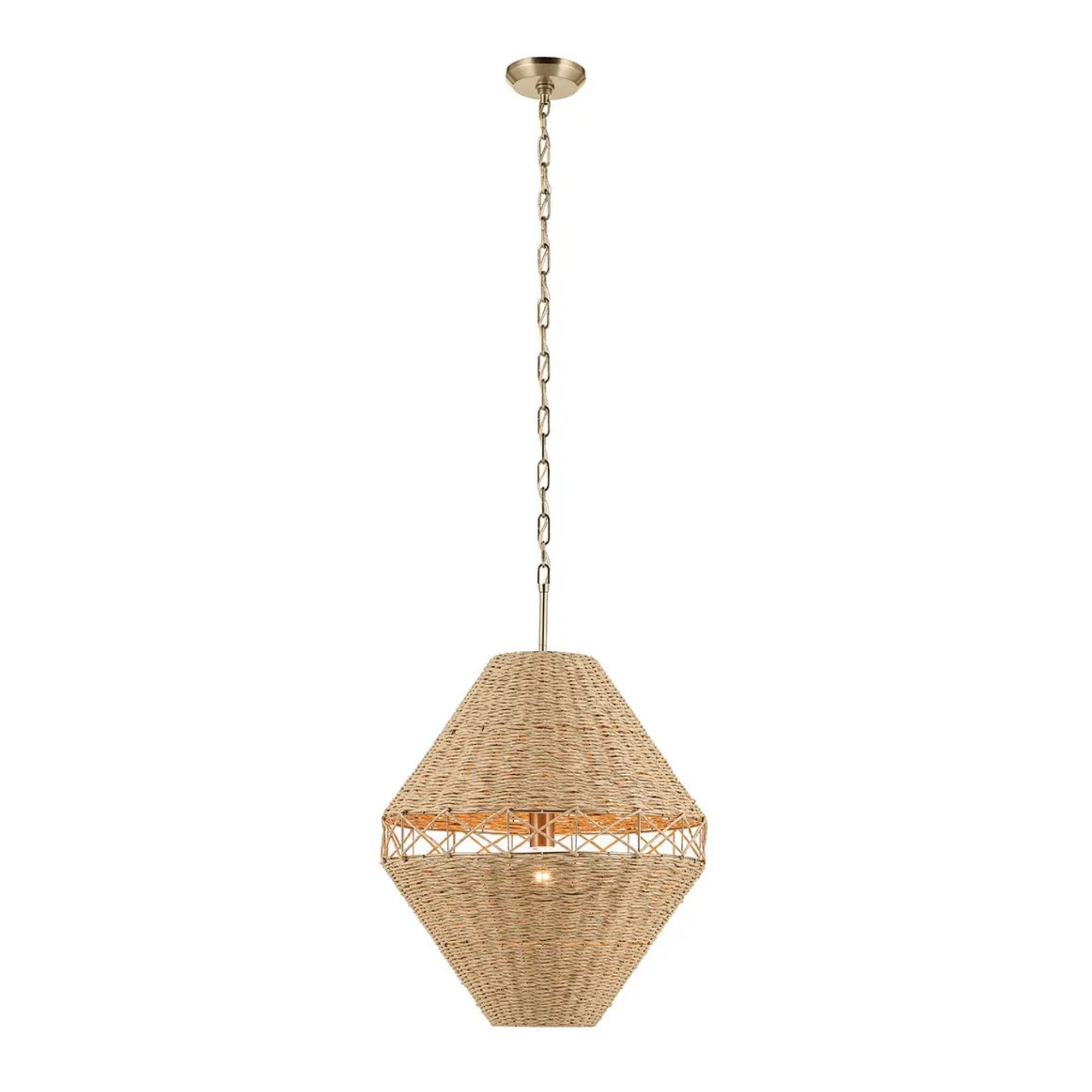 Kichler Lulo 28.75 in. Pendant Light, Champagne Bronze with Cord Shade
