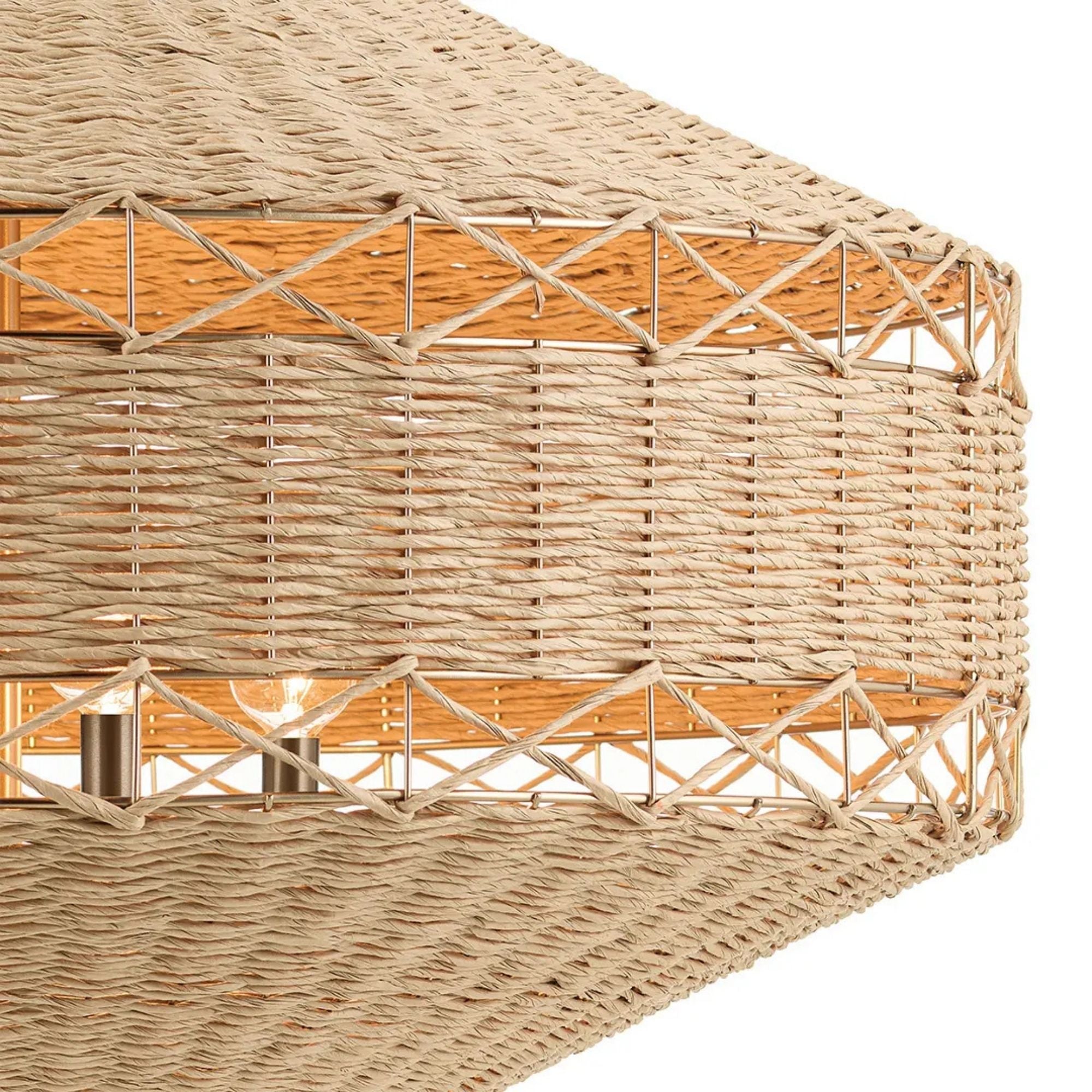 Kichler Lulo 30.25 in. 4-Light Pendant, Champagne Bronze with Cord Shade