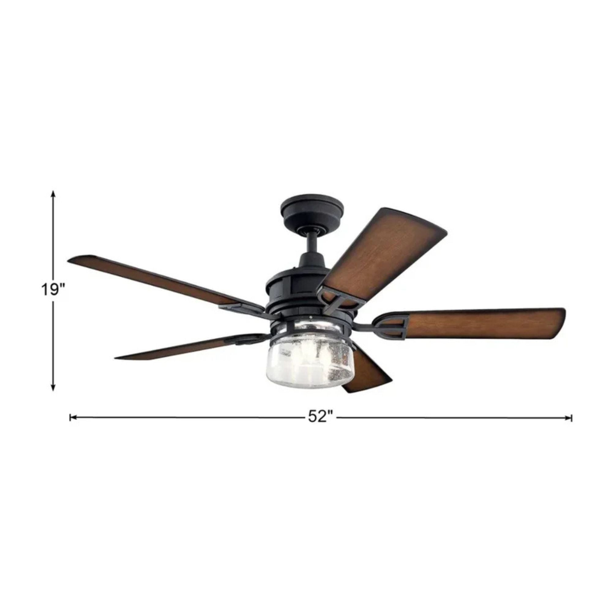 Lyndon Patio 52" Black LED Outdoor Ceiling Fan with Wall Control