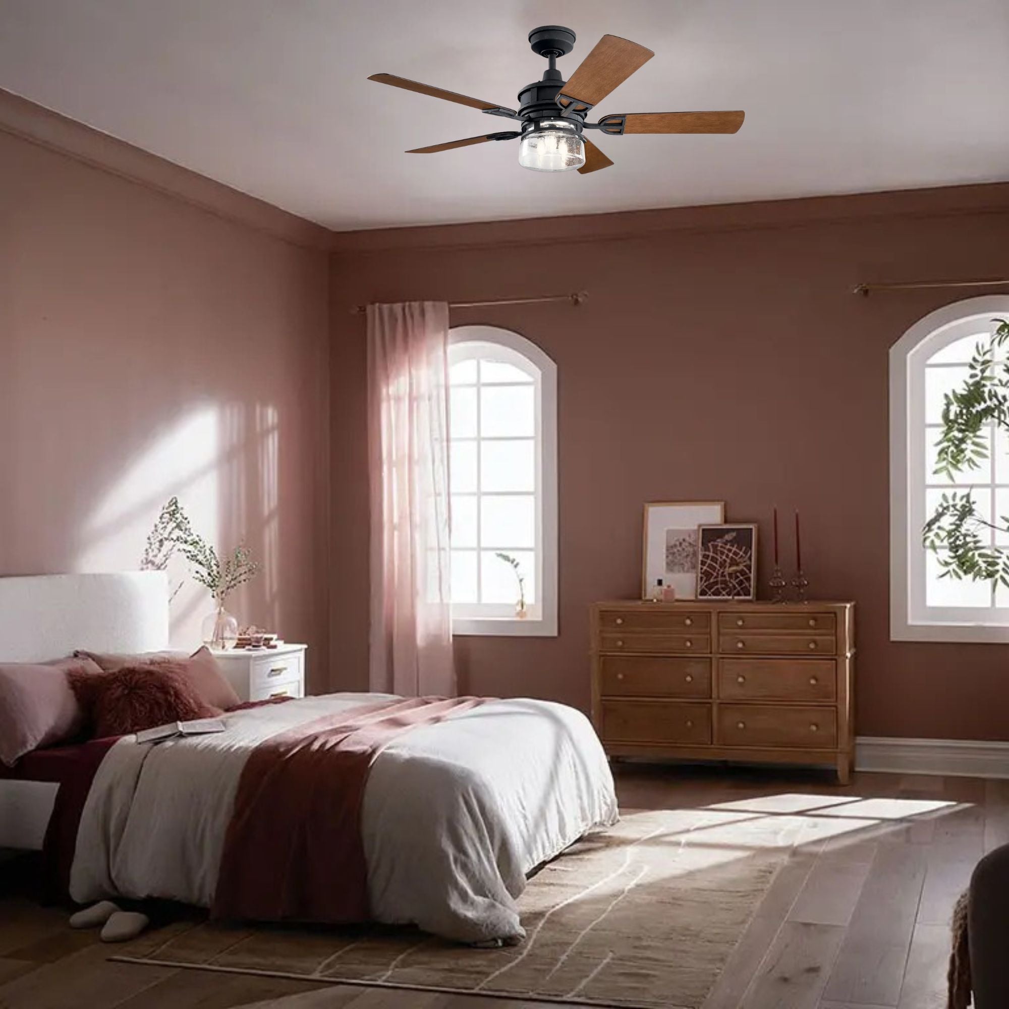 Lyndon Patio 52" Black LED Outdoor Ceiling Fan with Wall Control