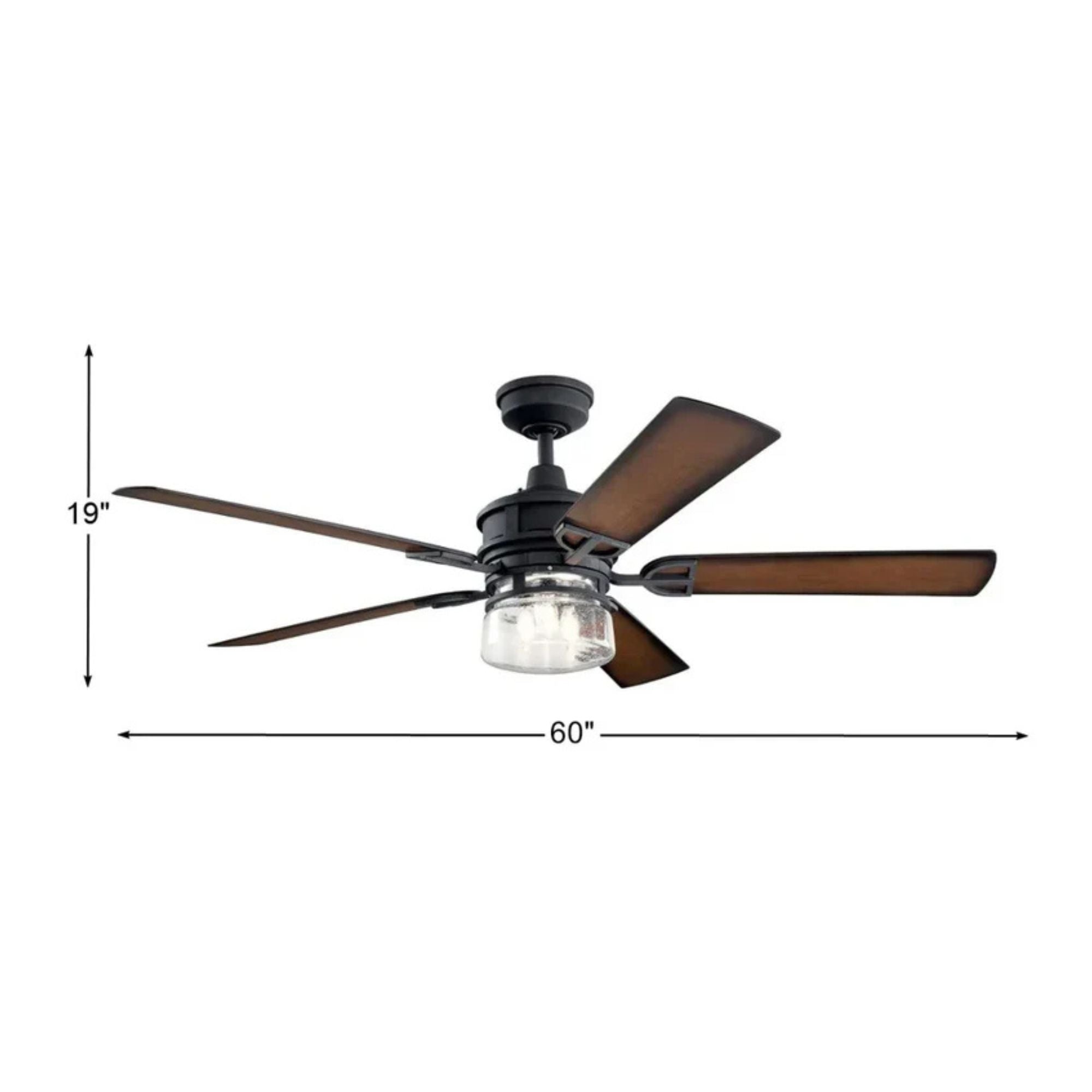 Lyndon Patio 60" Black LED Outdoor Ceiling Fan with Wall Control
