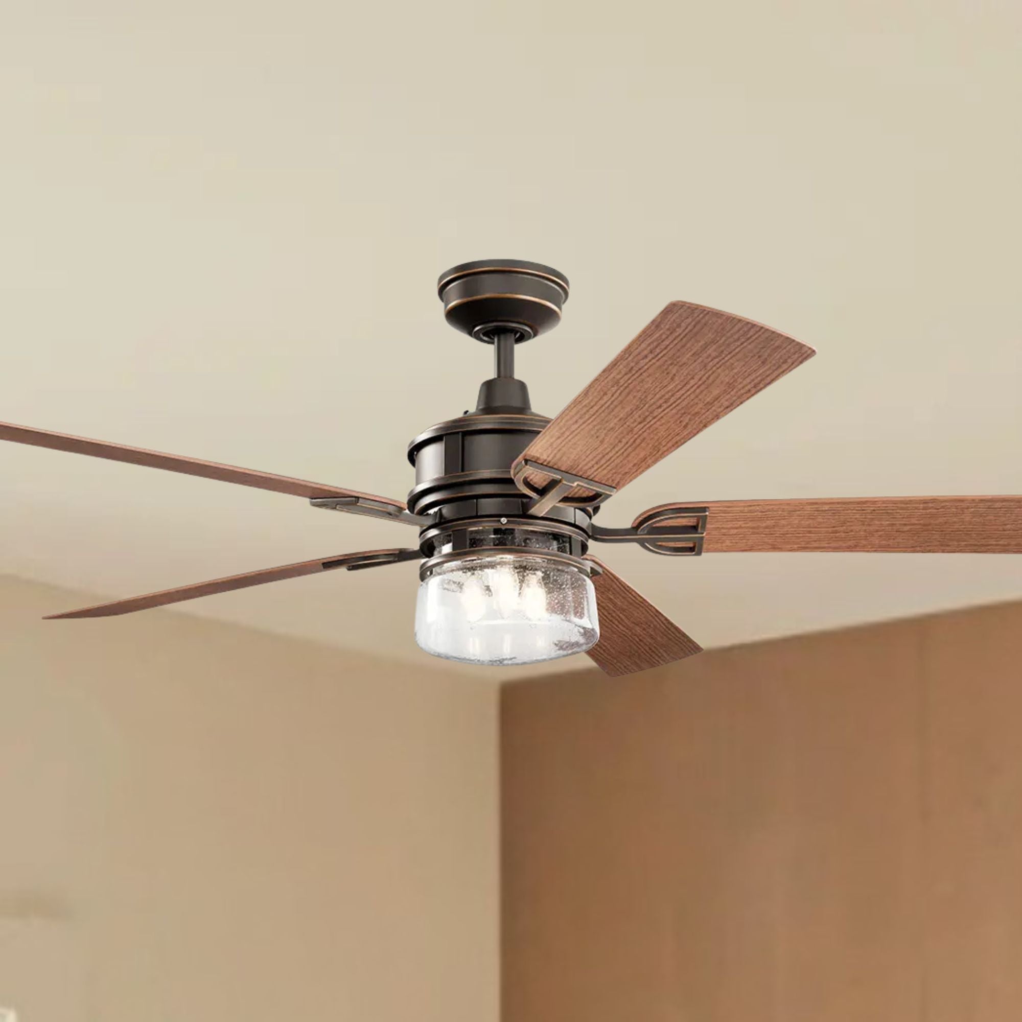 Lyndon Patio 60" Olde Bronze LED Outdoor Ceiling Fan with Wall Control