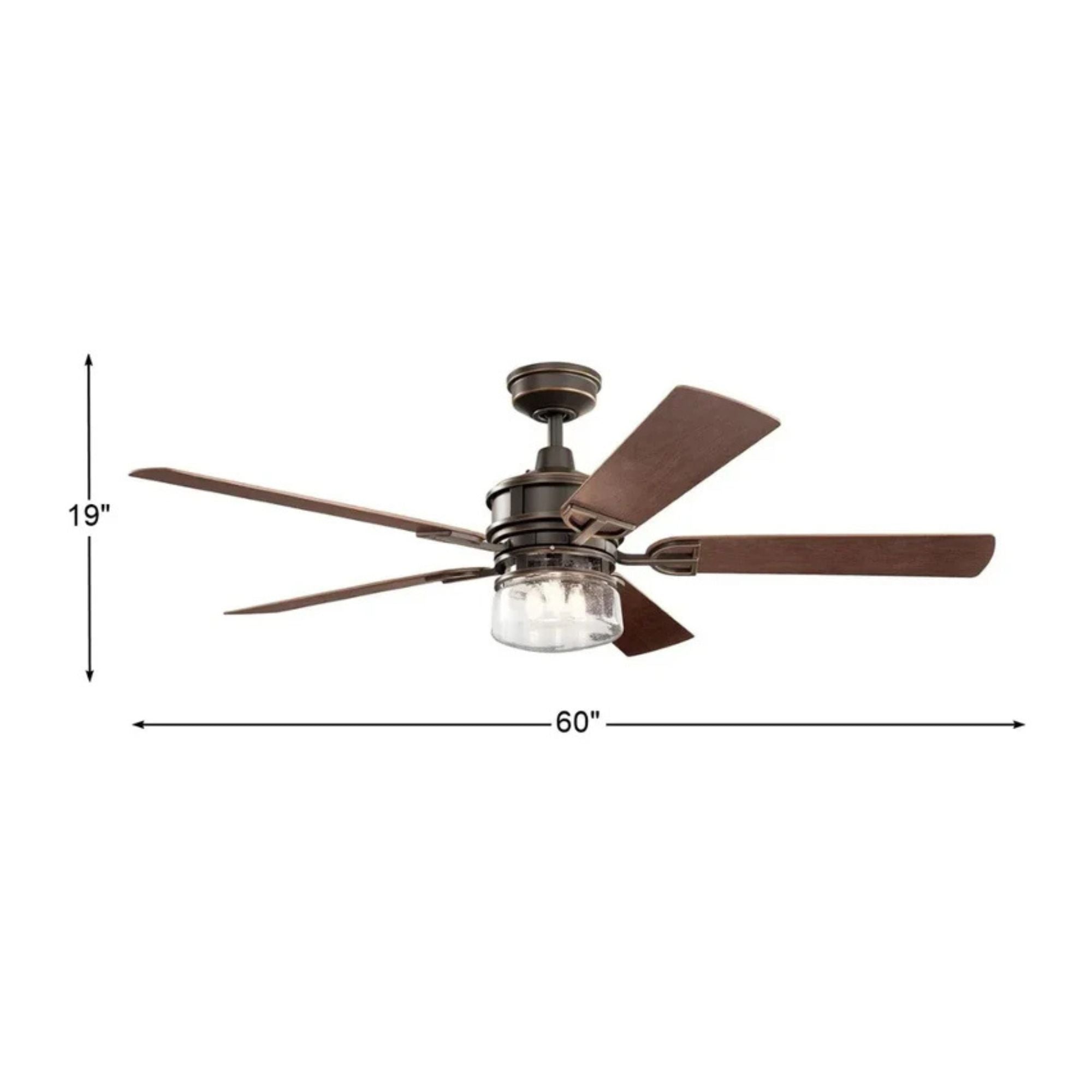 Lyndon Patio 60" Olde Bronze LED Outdoor Ceiling Fan with Wall Control
