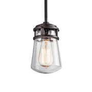 Kichler Lyndon 9.5 in. Outdoor Hanging Light, Architectural Bronze with Clear Seeded Glass