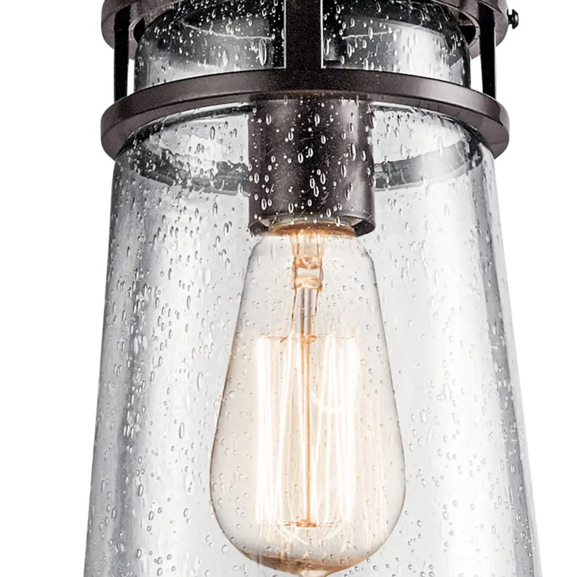 Kichler Lyndon 11.75 in. Outdoor Hanging Light, Architectural Bronze with Clear Seeded Glass