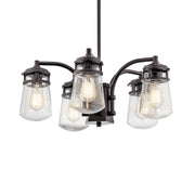 Kichler Lyndon 24 in. 5-Light Chandelier, Architectural Bronze with Clear Seeded Glass