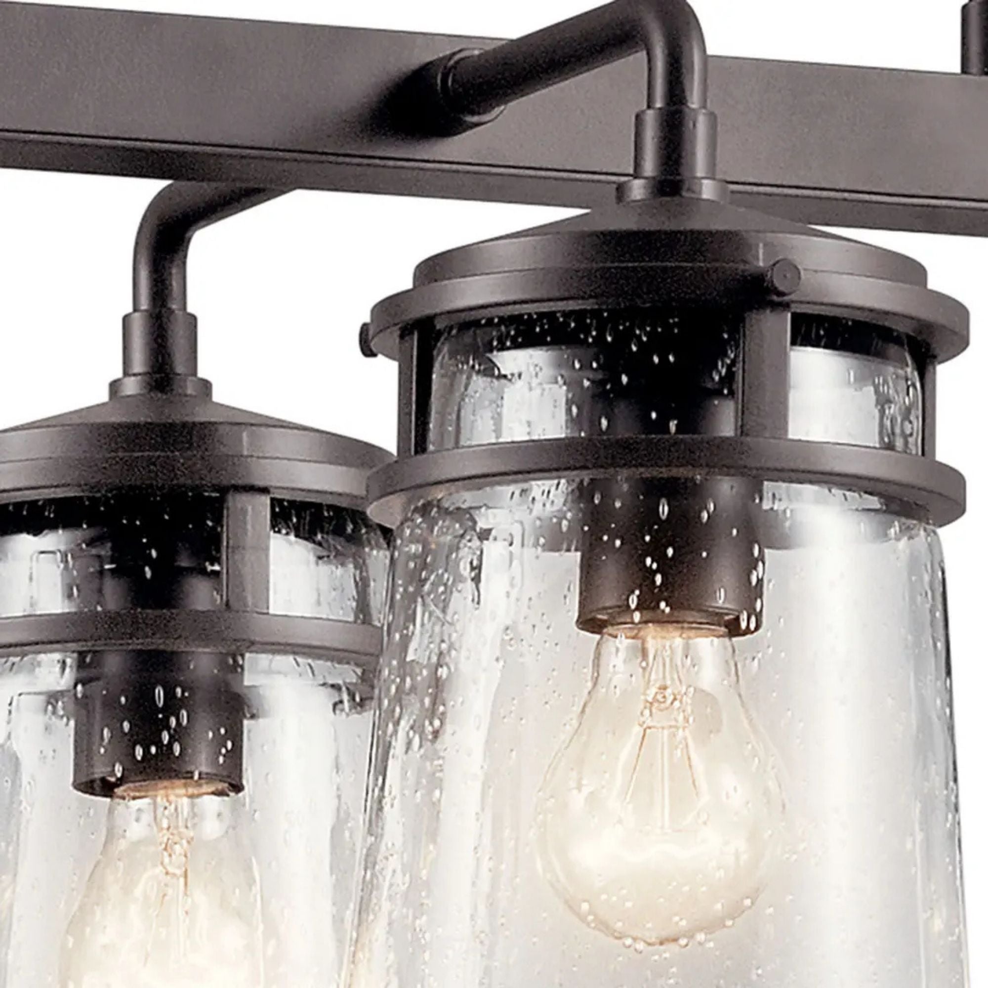 Kichler Lyndon 36.75 in. 6-Light Linear Chandelier, Architectural Bronze with Clear Seeded Glass
