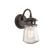 Kichler Lyndon 11.25 in. Outdoor Sconce, Architectural Bronze with Clear Seeded Glass