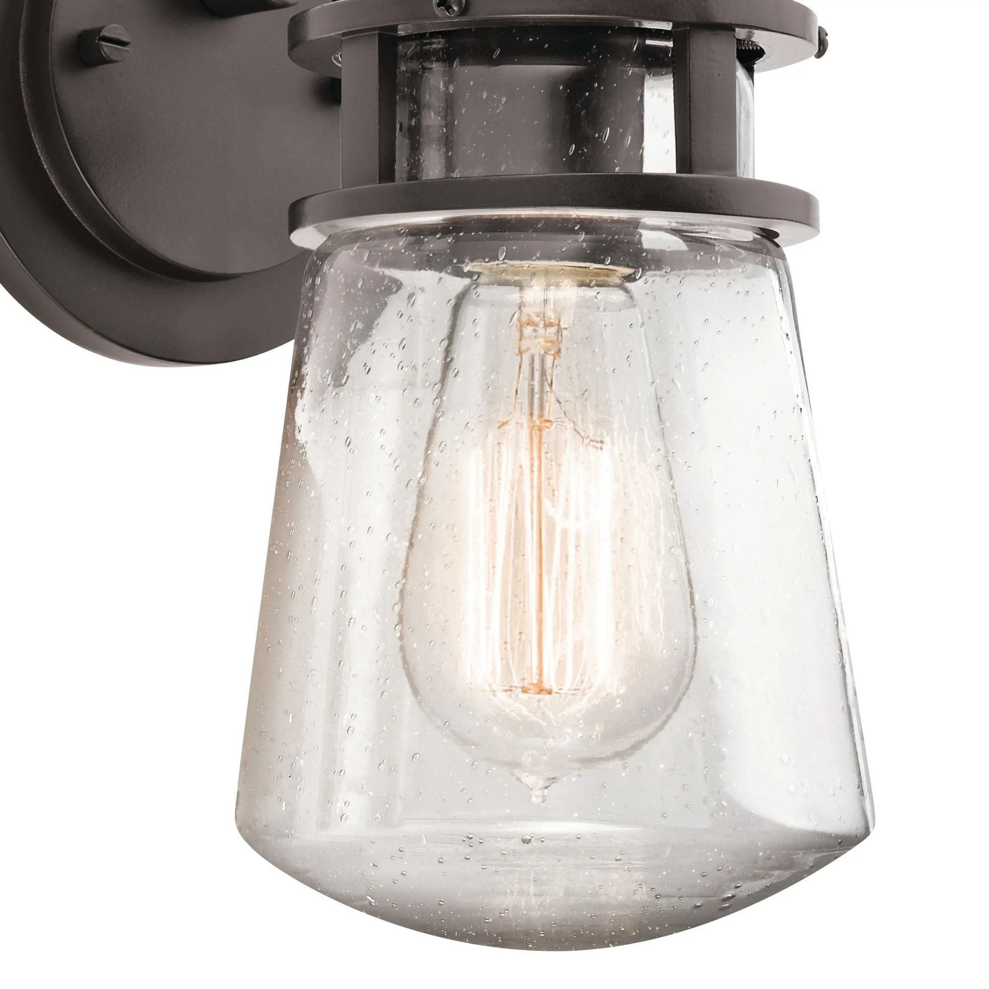 Kichler Lyndon 11.25 in. Outdoor Sconce, Architectural Bronze with Clear Seeded Glass