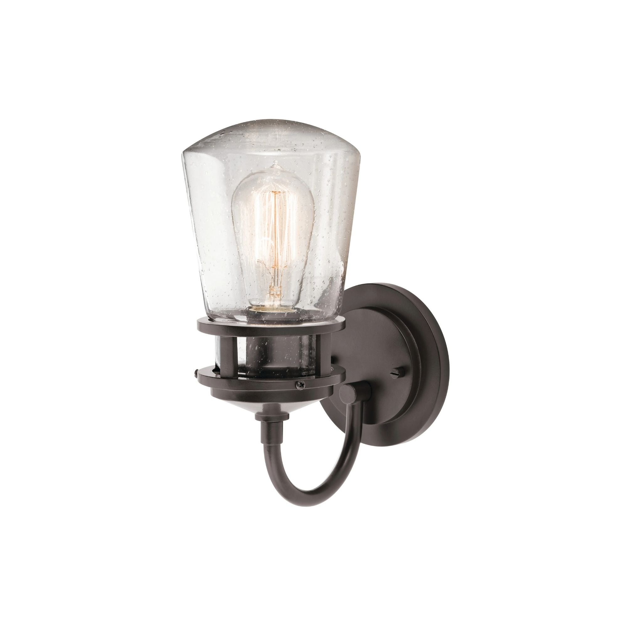 Kichler Lyndon 11.25 in. Outdoor Sconce, Architectural Bronze with Clear Seeded Glass