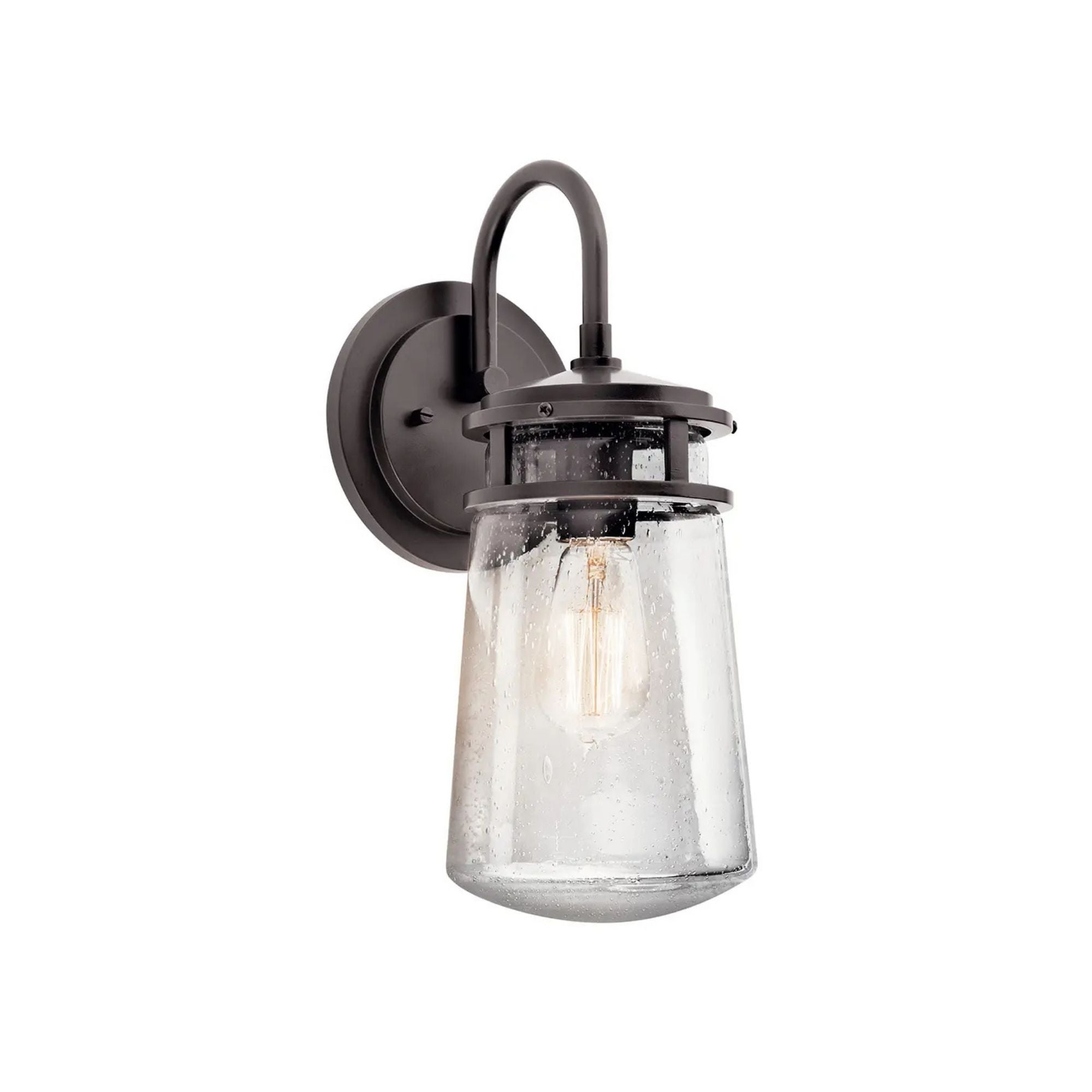 Kichler Lyndon 15 in. Outdoor Sconce, Architectural Bronze with Clear Seeded Glass