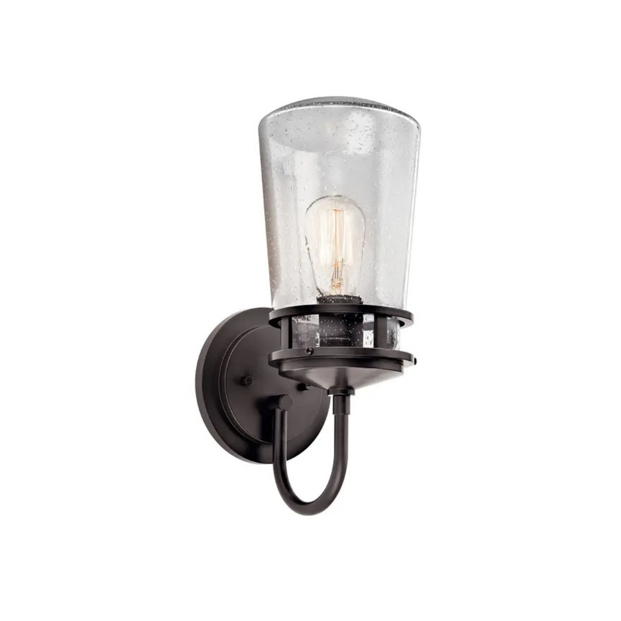 Kichler Lyndon 15 in. Outdoor Sconce, Architectural Bronze with Clear Seeded Glass