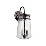 Kichler Lyndon 18.25 in. 2-Light Outdoor Wall Sconce, Architectural Bronze with Clear Seeded Glass